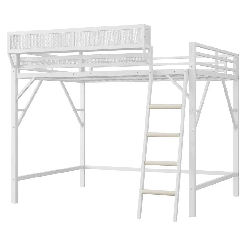 2026 New Duxelifin Queen Size Metal Loft Bed Frame, Heavy Duty Steel High Loft Bed with Storage Shelves & Ladder, Space-Saving Loft Bed for Apartments, Adults, Teens & Juniors (Black) - Image 8