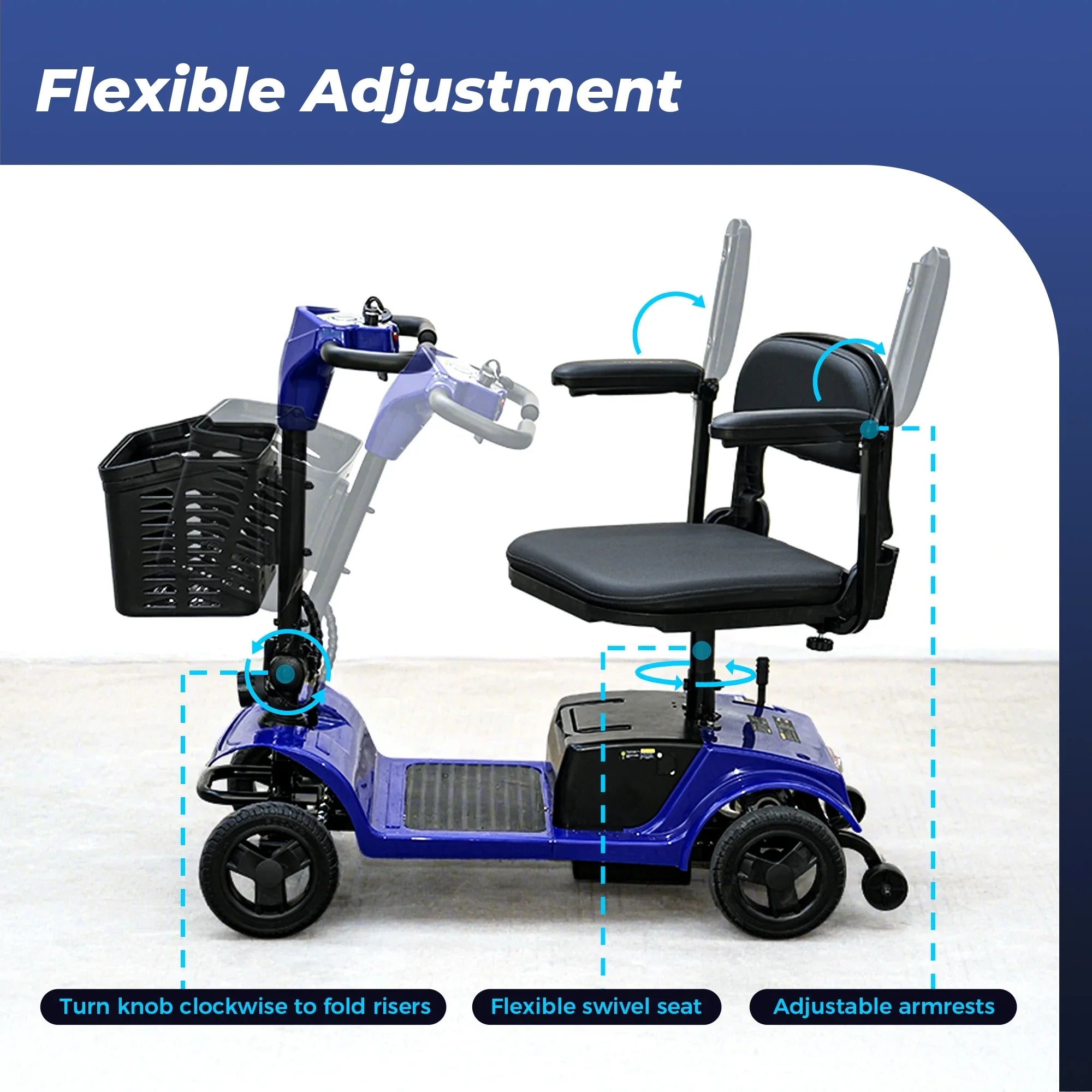 2026 New iScooter 4 Wheel Mobility Scooter for Seniors, Wider Seats & Foldale Electric Wheelchair Device for Travel, Upgraded for Superior Performance, Red - Image 15
