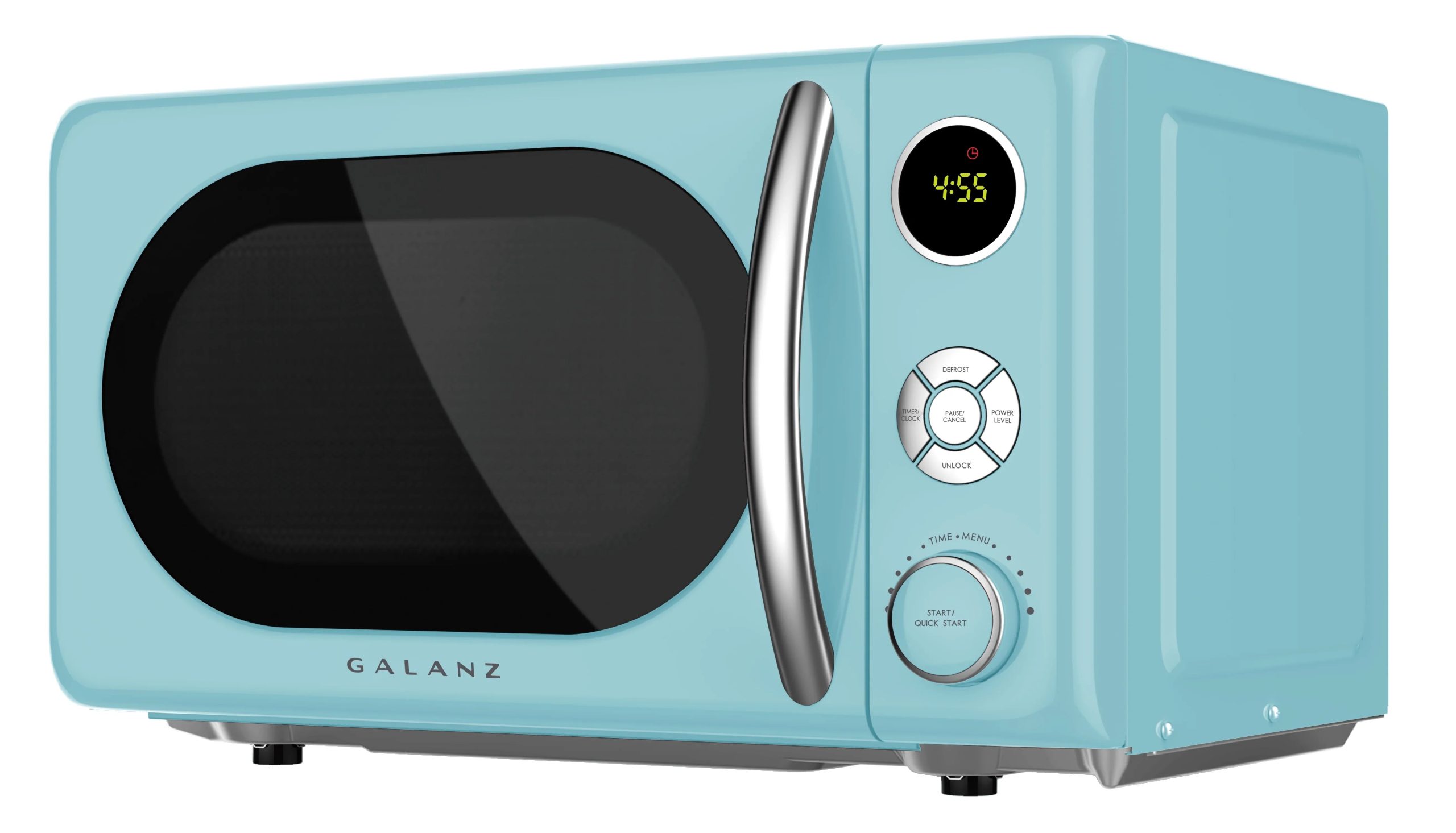 2026 New Galanz 0.7 Cu ft Retro Countertop Microwave Oven, 700 Watts, Blue, New - Image 2