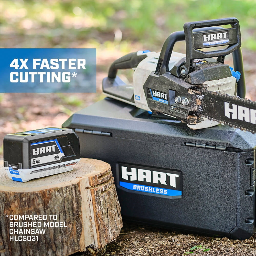 2026 New HART 40-Volt 16-inch SUPERCHARGE Battery-Powered Brushless Chainsaw Kit, (1) 4.0 Ah Lithium-Ion Battery - Image 4