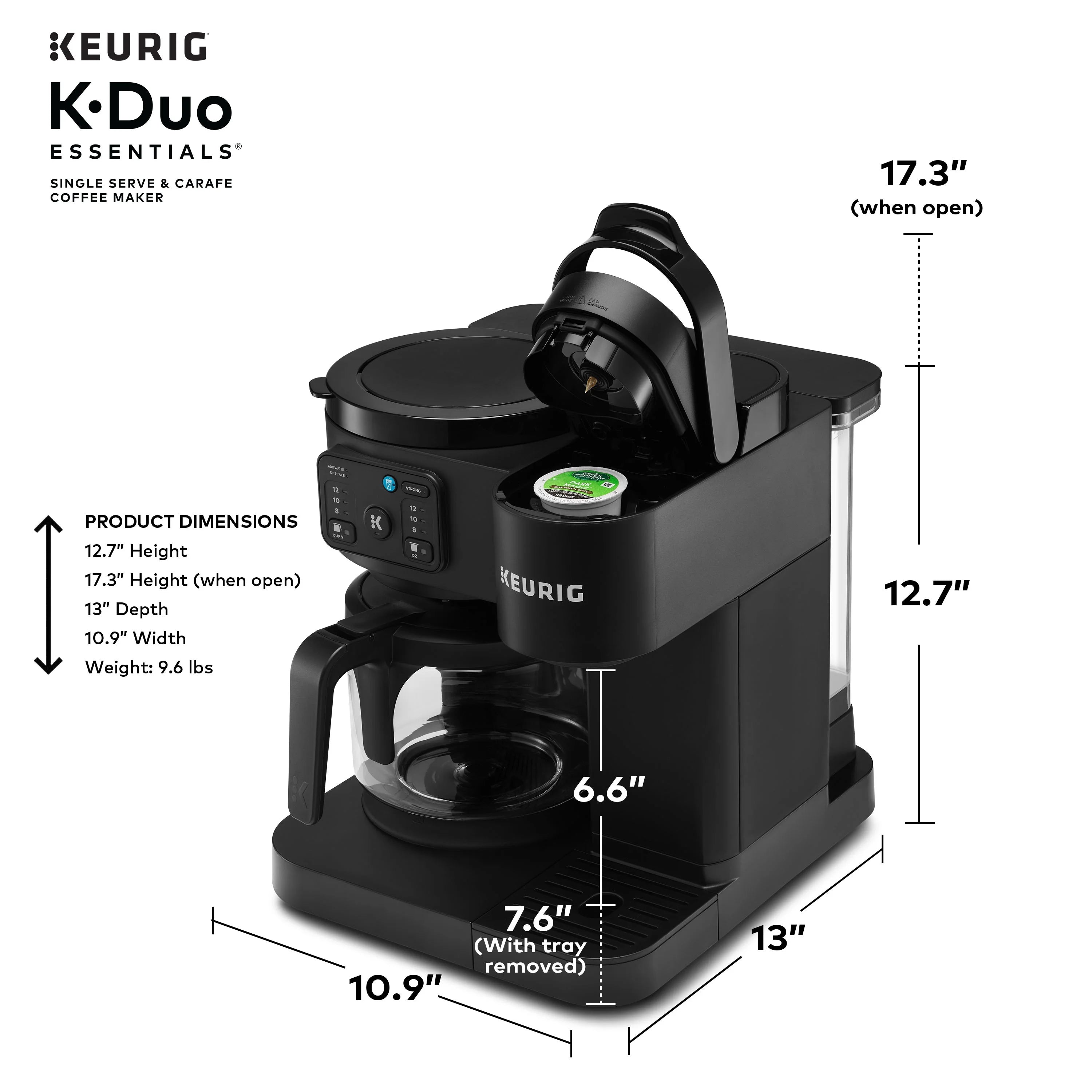 2026 New Keurig K-Duo Essentials, Hot & Iced Single-Serve K-Cup Pod Coffee Maker & Carafe, Moonlight Grey - Image 14