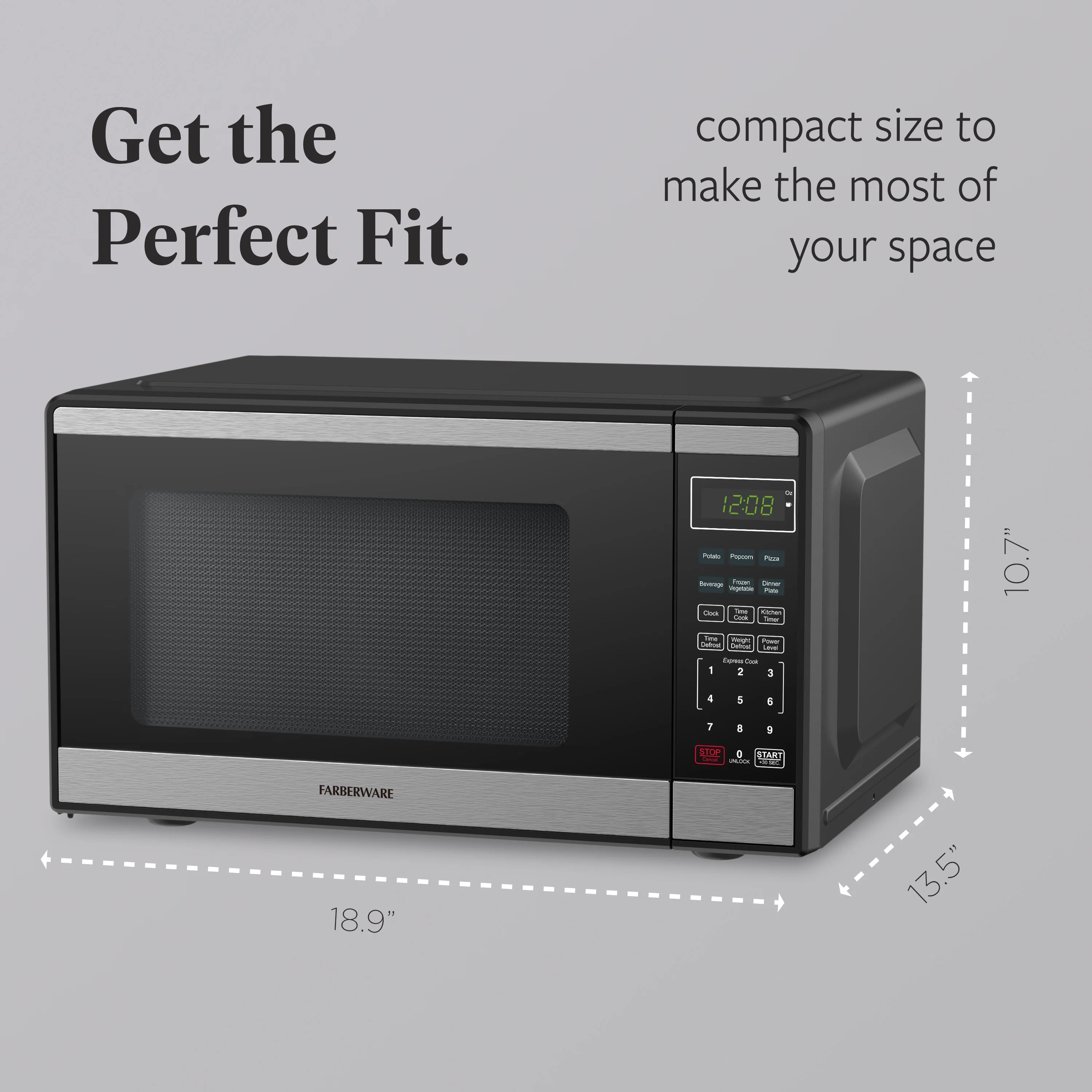 2026 New Farberware Countertop Microwave Ov 1100 Watts, 2.2 cu ft - Smart Sensor With LED Lighting and Child Lock - Perfect for Apartments and Dorms - Easy Clean Black Interior, Stainless Steel - Image 54