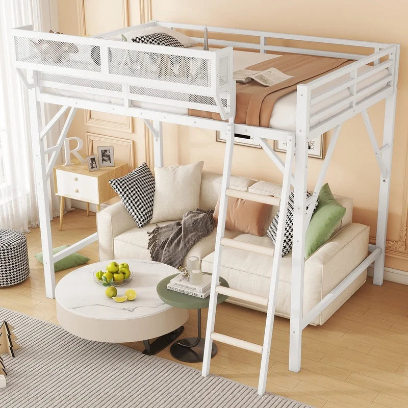 2026 New Duxelifin Queen Size Metal Loft Bed Frame, Heavy Duty Steel High Loft Bed with Storage Shelves & Ladder, Space-Saving Loft Bed for Apartments, Adults, Teens & Juniors (Black) - Image 10