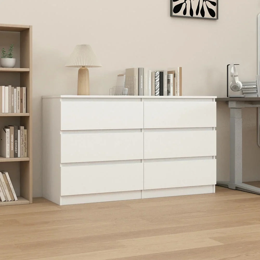 2026 New Kadyn Modern 6 Drawer Dresser Wood Cabinet,Dresser for Bedroom, Kitchen Storage Cabinet with Drawers, Chest of Drawers(Black) - Image 93