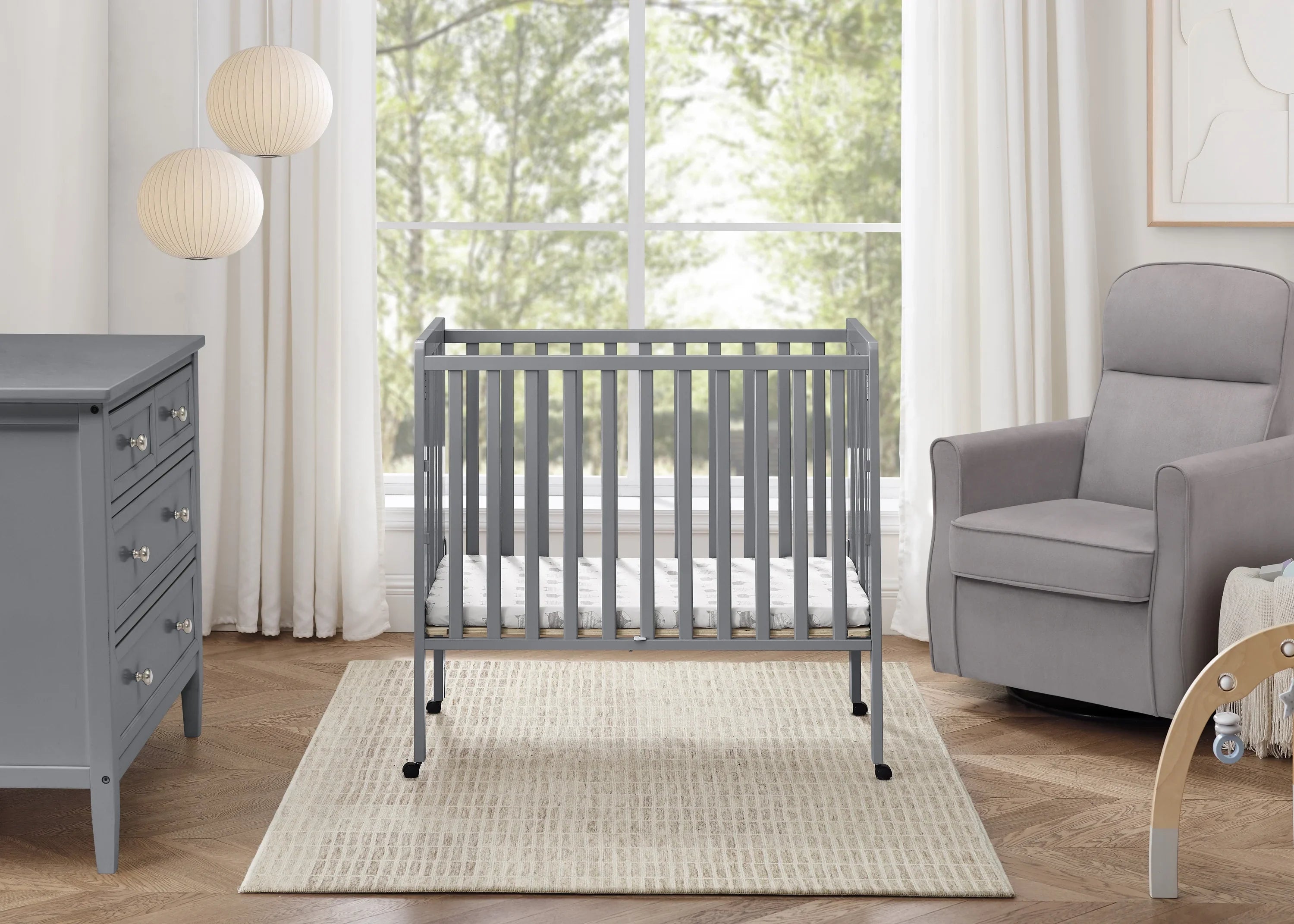 2026 New Delta Children Lee Portable Folding Mini Crib with 1.5-Inch Mattress - Greenguard Gold Certified, Bianca White - Image 20