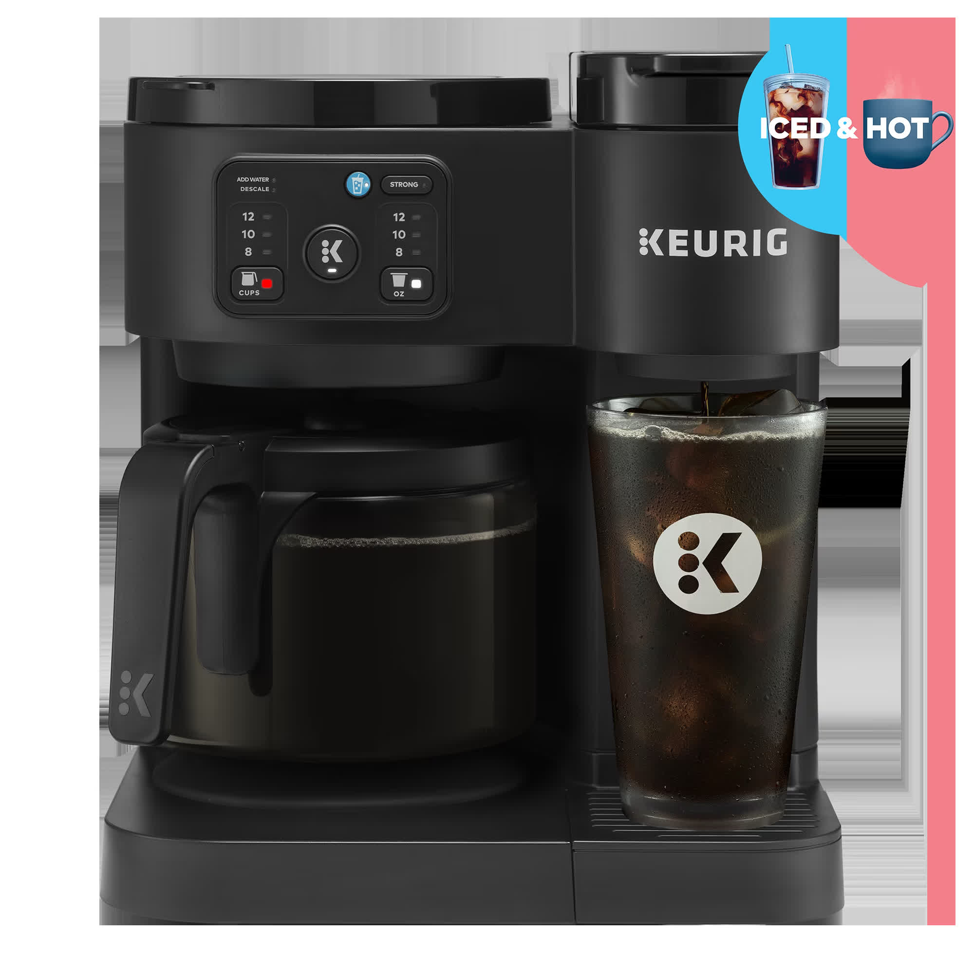 2026 New Keurig K-Duo Essentials, Hot & Iced Single-Serve K-Cup Pod Coffee Maker & Carafe, Moonlight Grey - Image 3