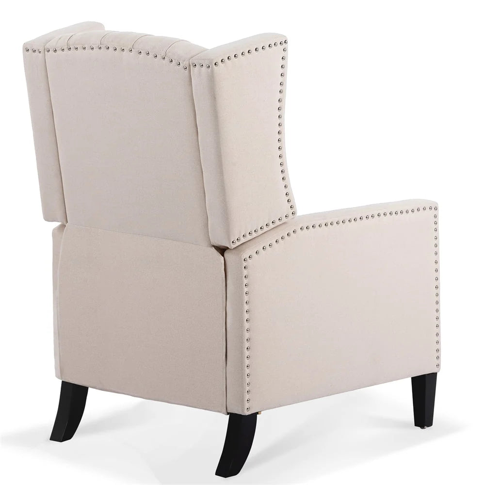 2026 New Triple Tree Modern Fabric Foam Wood Solid Print Nailhead Trim Accent Chair, Beige - Image 8