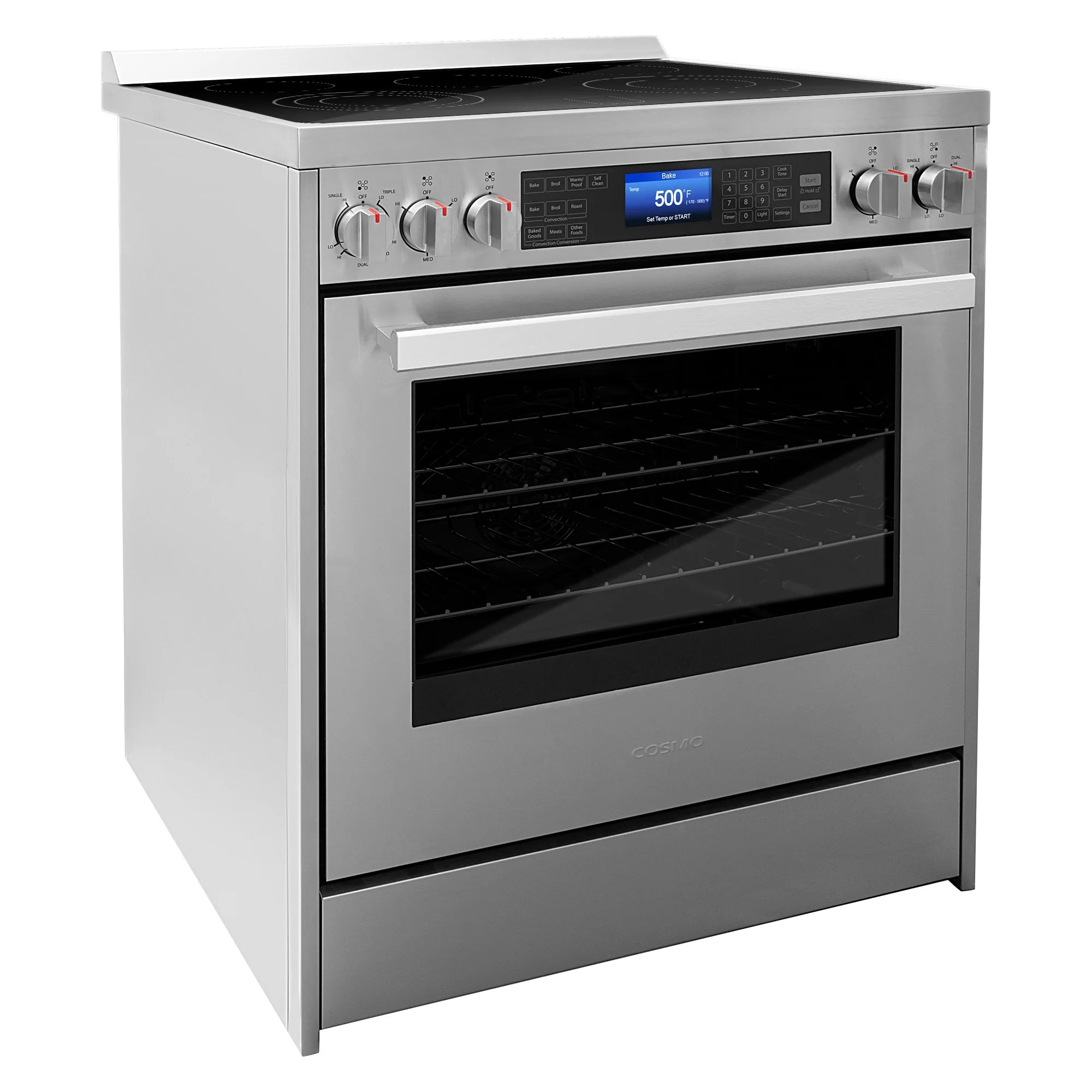 2026 New Cosmo 4 Piece Kitchen Appliance Package with 30" Freestanding Electric Range 30" Under Cabinet Range Hood 24" Built-in Integrated Dishwasher & French Door Refrigerator Kitchen Appliance Bundles - Image 5