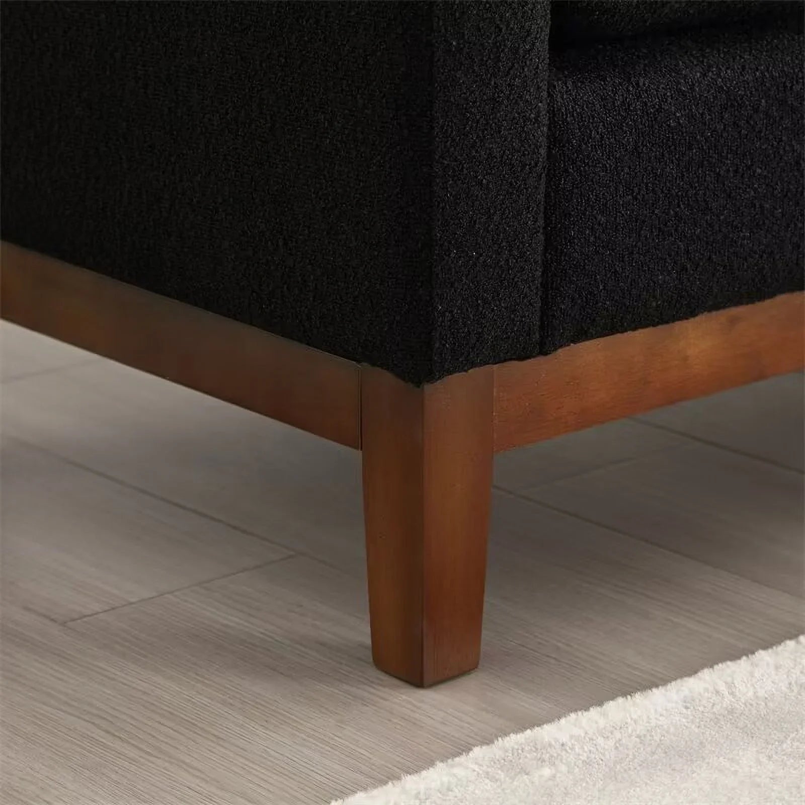 2026 New End of Bed Bench, 53.5" Boucle Fabric Upholstered Entryway Bench with Wood Legs & Bolster Pillows, Rolled Arm Cushioned Ottoman Foot Rest Long Stool Window Extra Seating for Bedroom, Ivory - Image 19