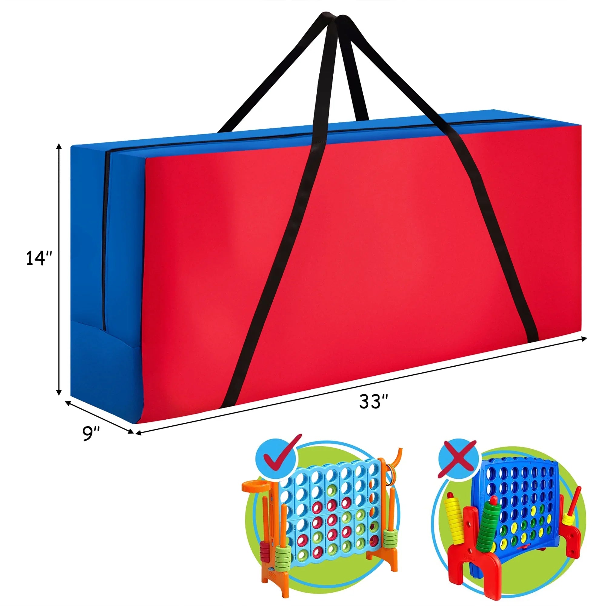 2026 New Costway Giant 4 in A Row Jumbo 4-to-Score Game Set W/Storage Carrying Bag for Kids Adult - Image 35