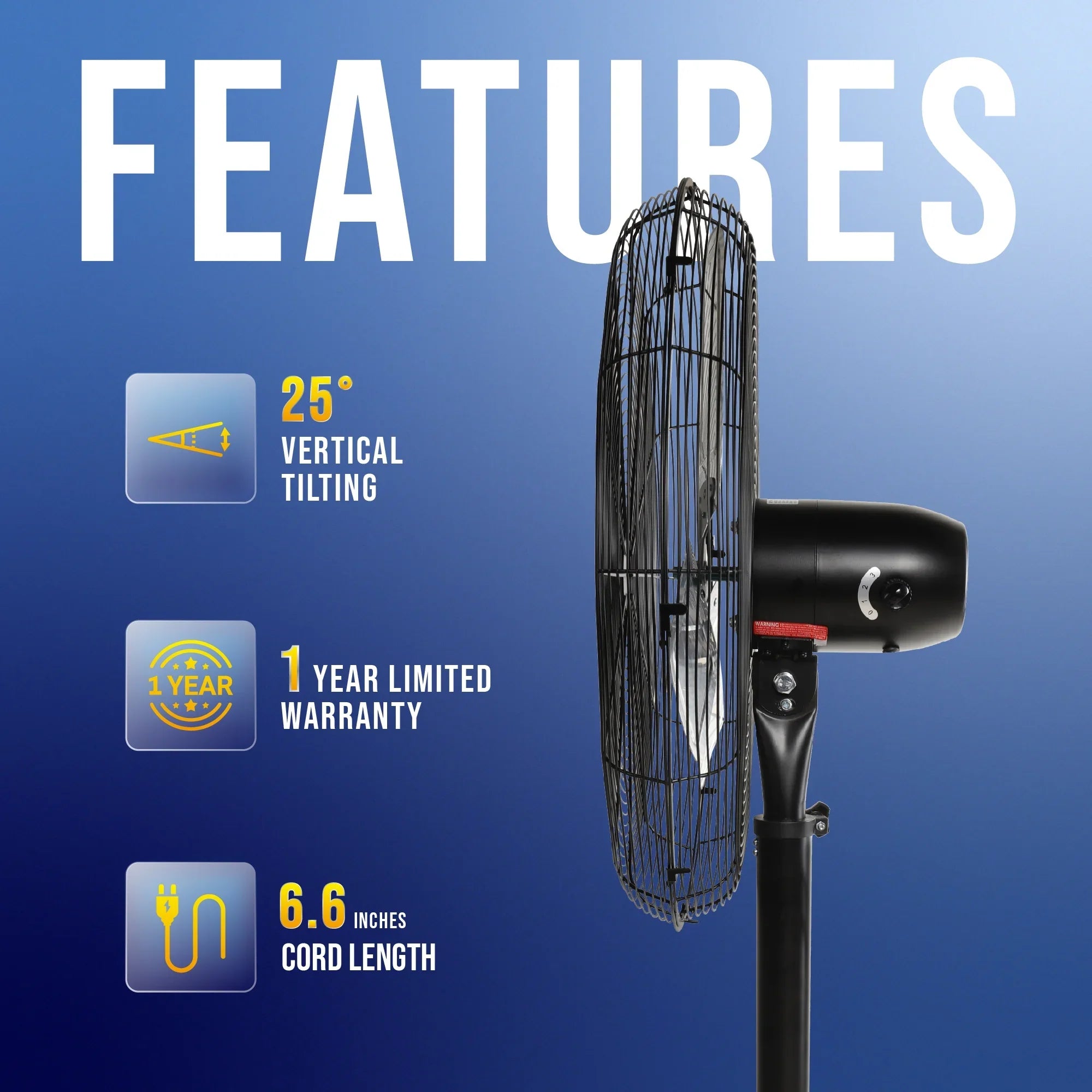 2026 New Tornado - 20 Inch High Velocity Metal Oscillating Pedestal Fan - Commercial, Industrial Use Water-Resistant - Image 43