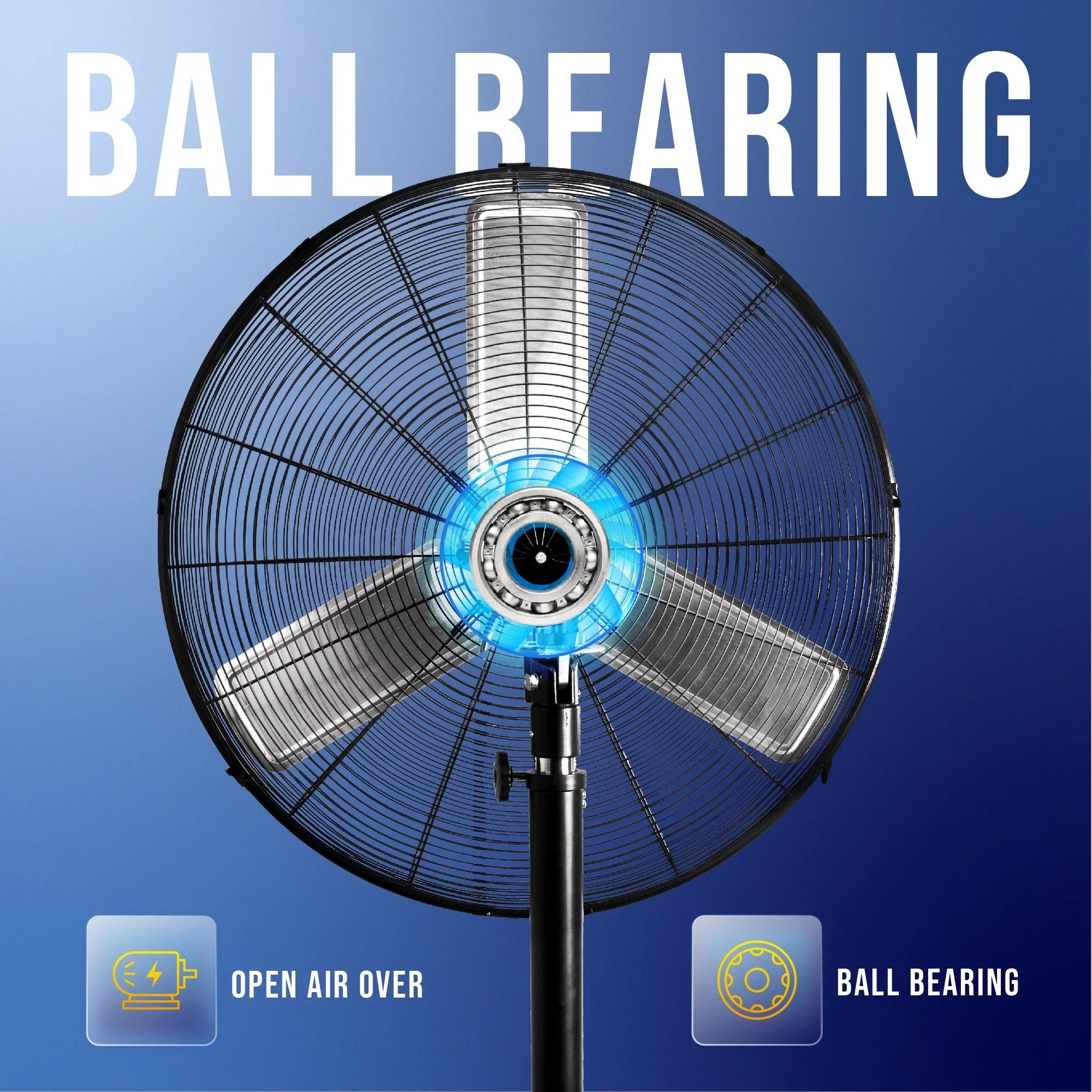 2026 New Tornado - 20 Inch High Velocity Metal Oscillating Pedestal Fan - Commercial, Industrial Use Water-Resistant - Image 32