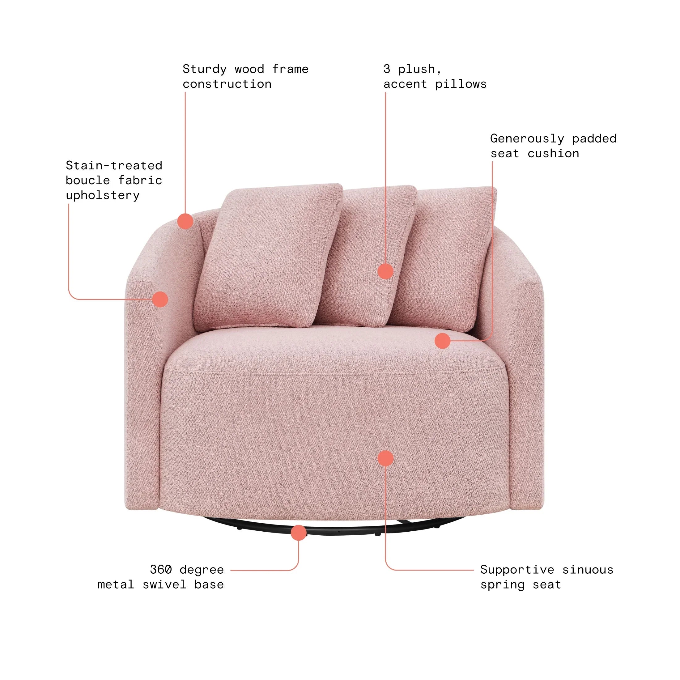 2026 New Beautiful Drew Accent Chair by Drew Barrymore, Cream Boucle - Image 28