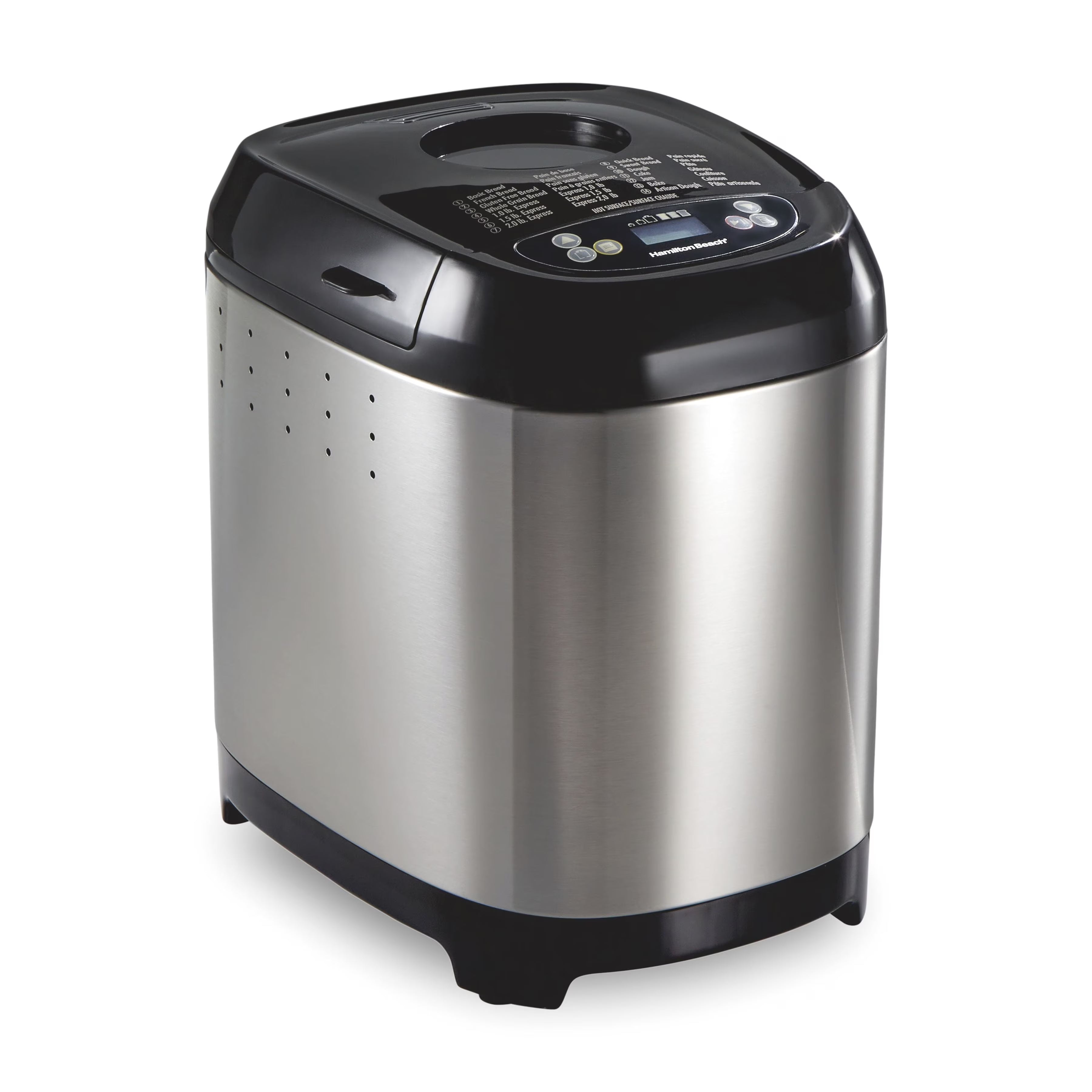 2026 New Hamilton Beach 2 lb Bread Maker Machine, Artisan Dough Bread Maker with 14 Settings, Black & Stainless Steel
