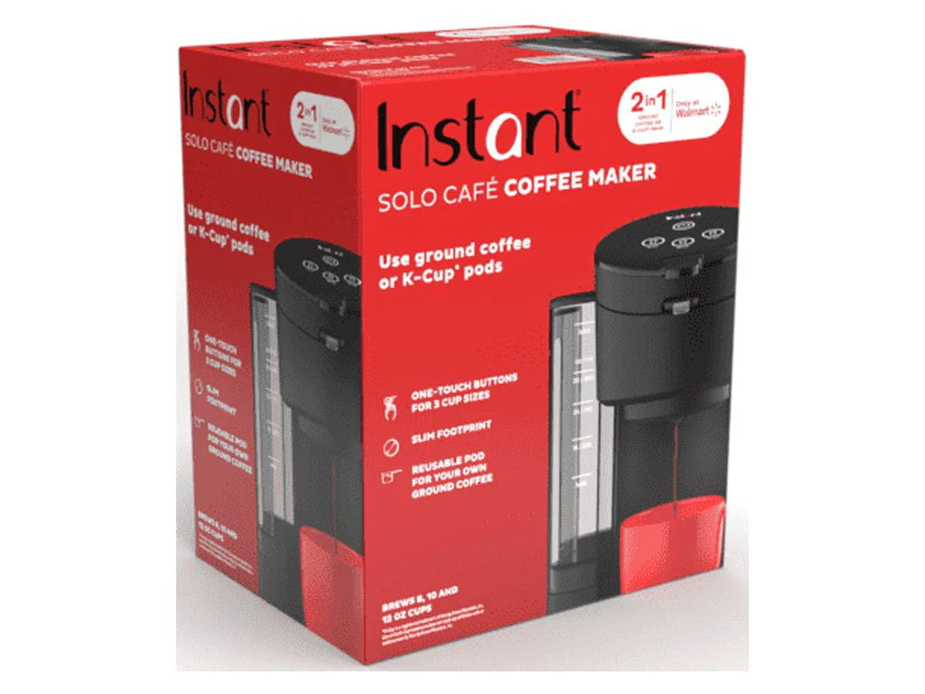 2026 New Instant Solo Café 2-in-1 Single Serve Coffee Maker for K-Cup Pods and Ground Coffee, Black - Image 13