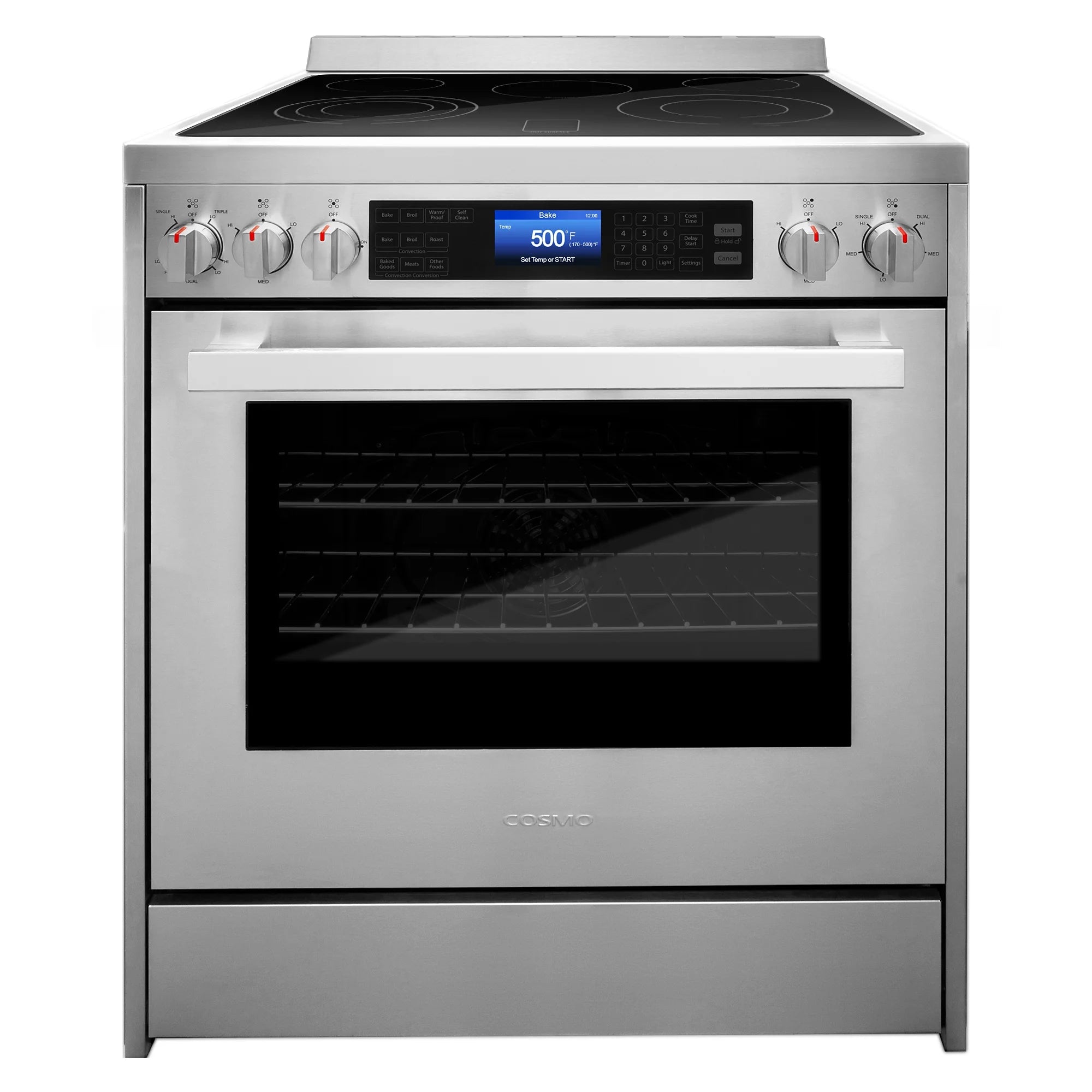 2026 New Cosmo 4 Piece Kitchen Appliance Package with 30" Freestanding Electric Range 30" Under Cabinet Range Hood 24" Built-in Integrated Dishwasher & French Door Refrigerator Kitchen Appliance Bundles - Image 3