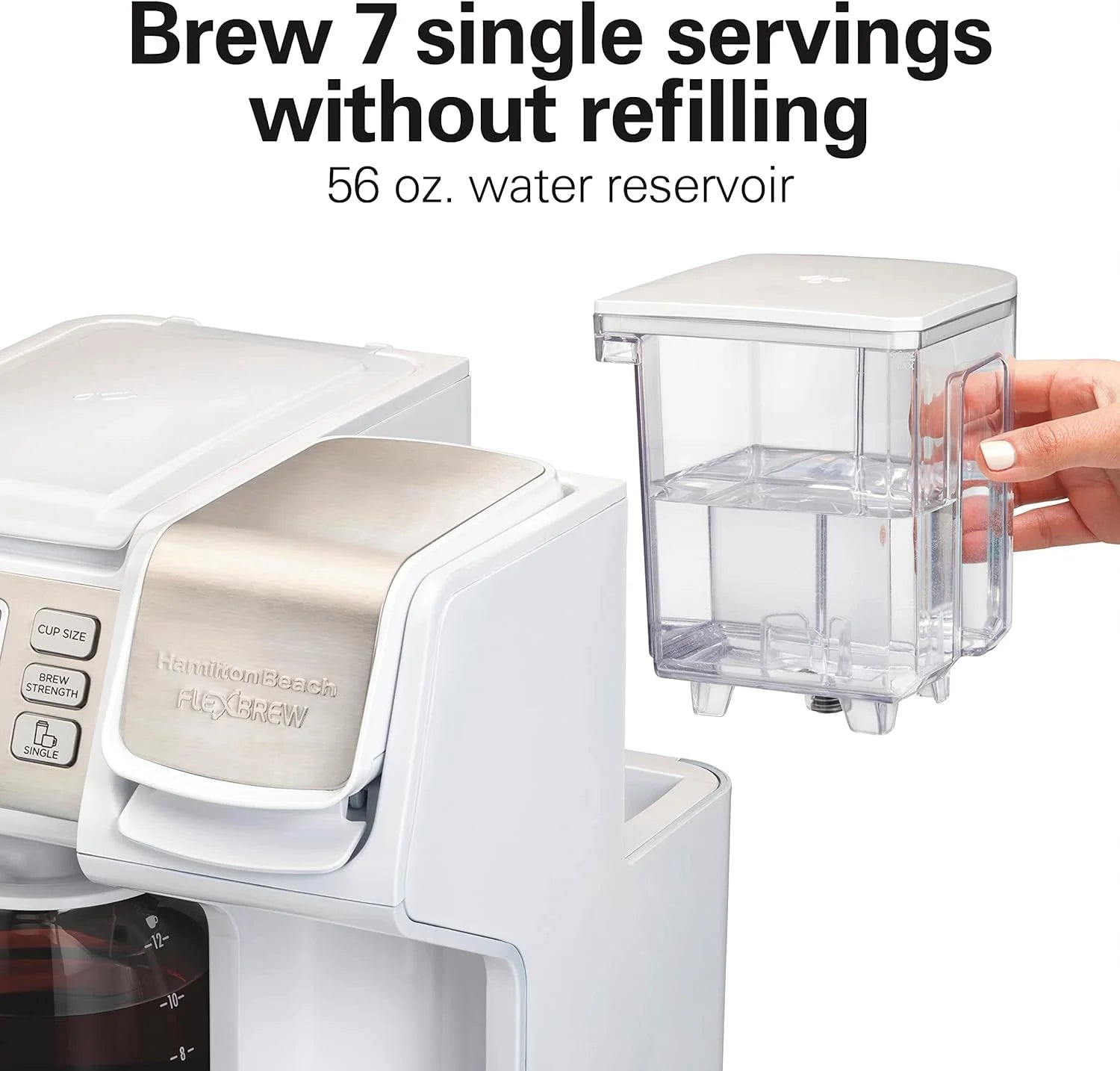 2026 New Hamilton Beach 49976 FlexBrew Trio 2-Way Coffee Maker, Compatible with K-Cup Pods or Grounds, Combo, Single Serve & Full 12c Pot, Black - Image 7