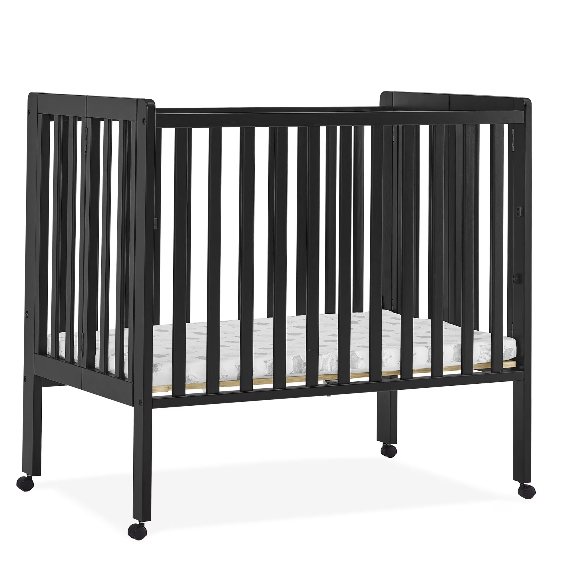 2026 New Delta Children Lee Portable Folding Mini Crib with 1.5-Inch Mattress - Greenguard Gold Certified, Bianca White - Image 4