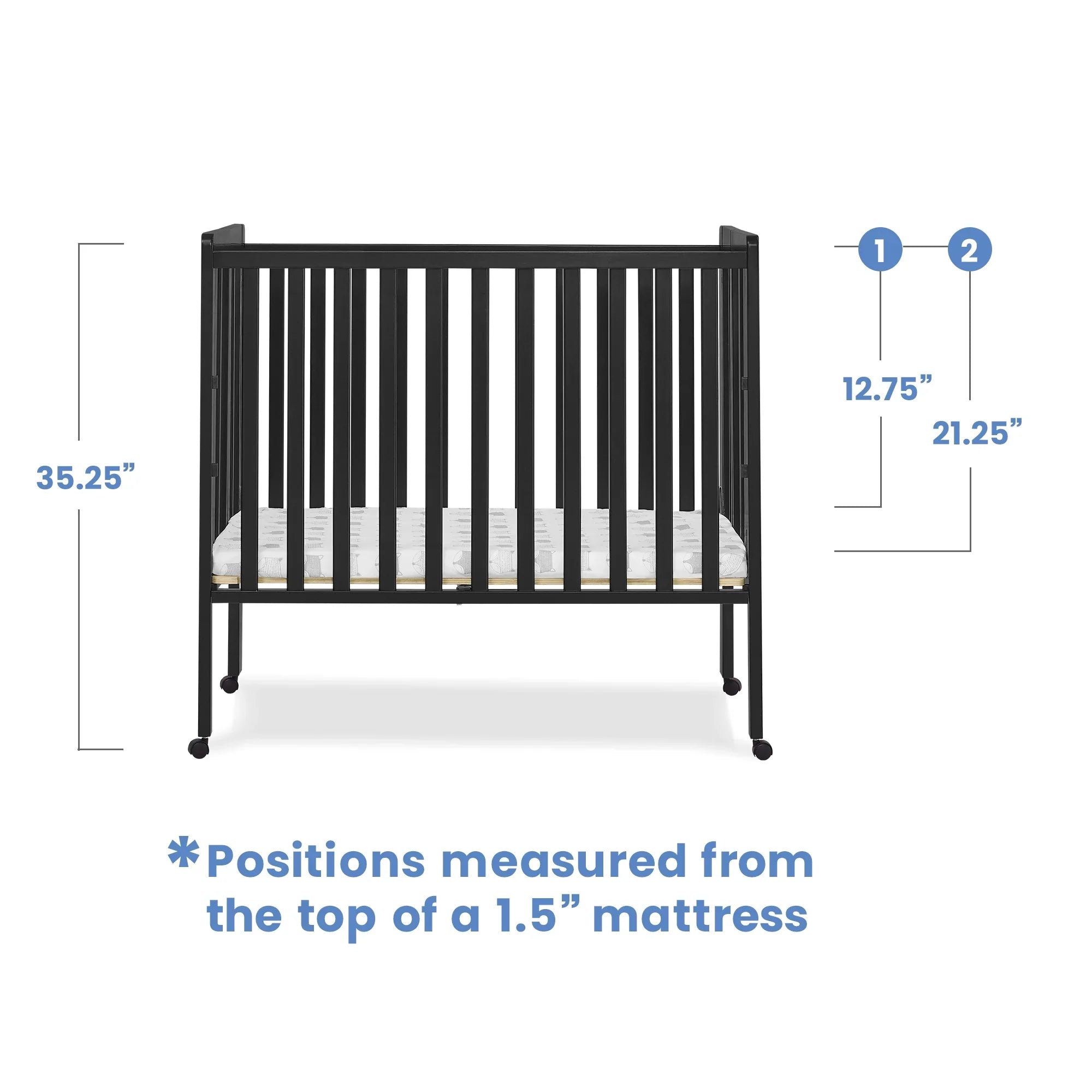 2026 New Delta Children Lee Portable Folding Mini Crib with 1.5-Inch Mattress - Greenguard Gold Certified, Bianca White - Image 46