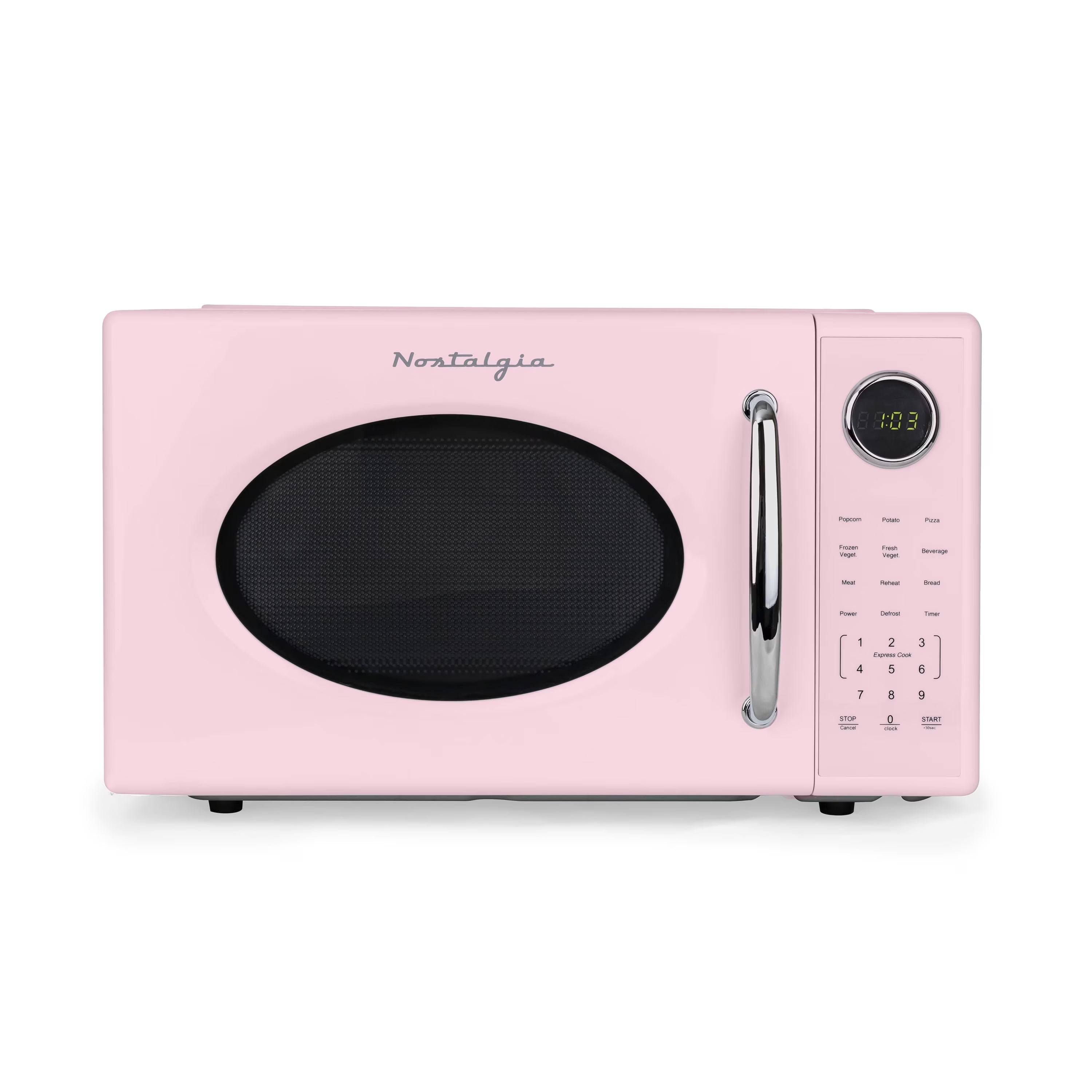 2026 New Nostalgia Retro Microwave Oven - 1.1 Cu Ft & 1000-Watt Countertop Size with Glass Turntable, Child Safety Lock, 8 Auto-Cook Programs & Digital Clock - Black - Image 5
