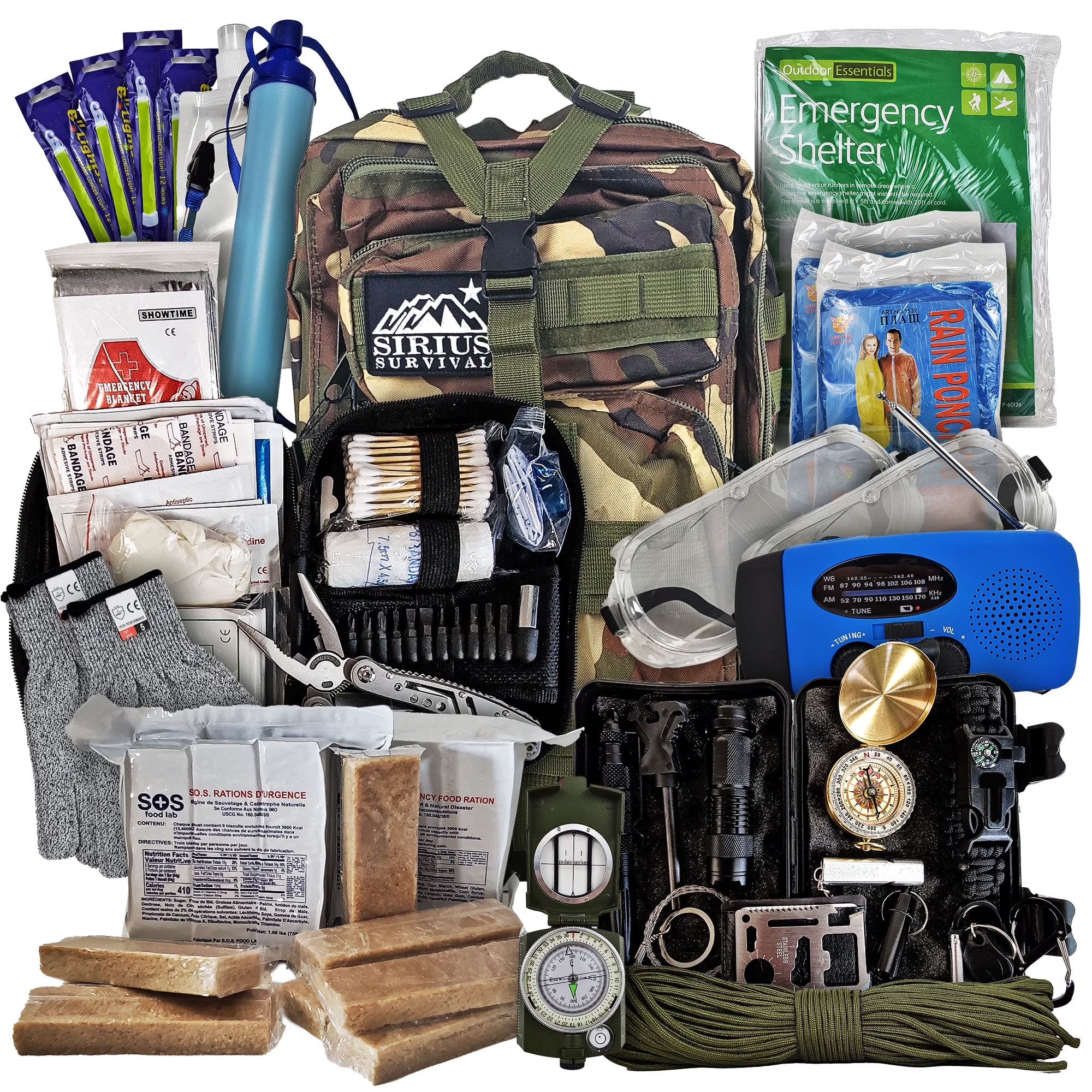 2026 New Vital 72 Hour Emergency Survival Kit for Family - Bug Out Bag for Hurricanes, Floods, Tornadoes or Other Disasters - 72 Hour Kit of Food & Water for 2 Per Bag - Image 5