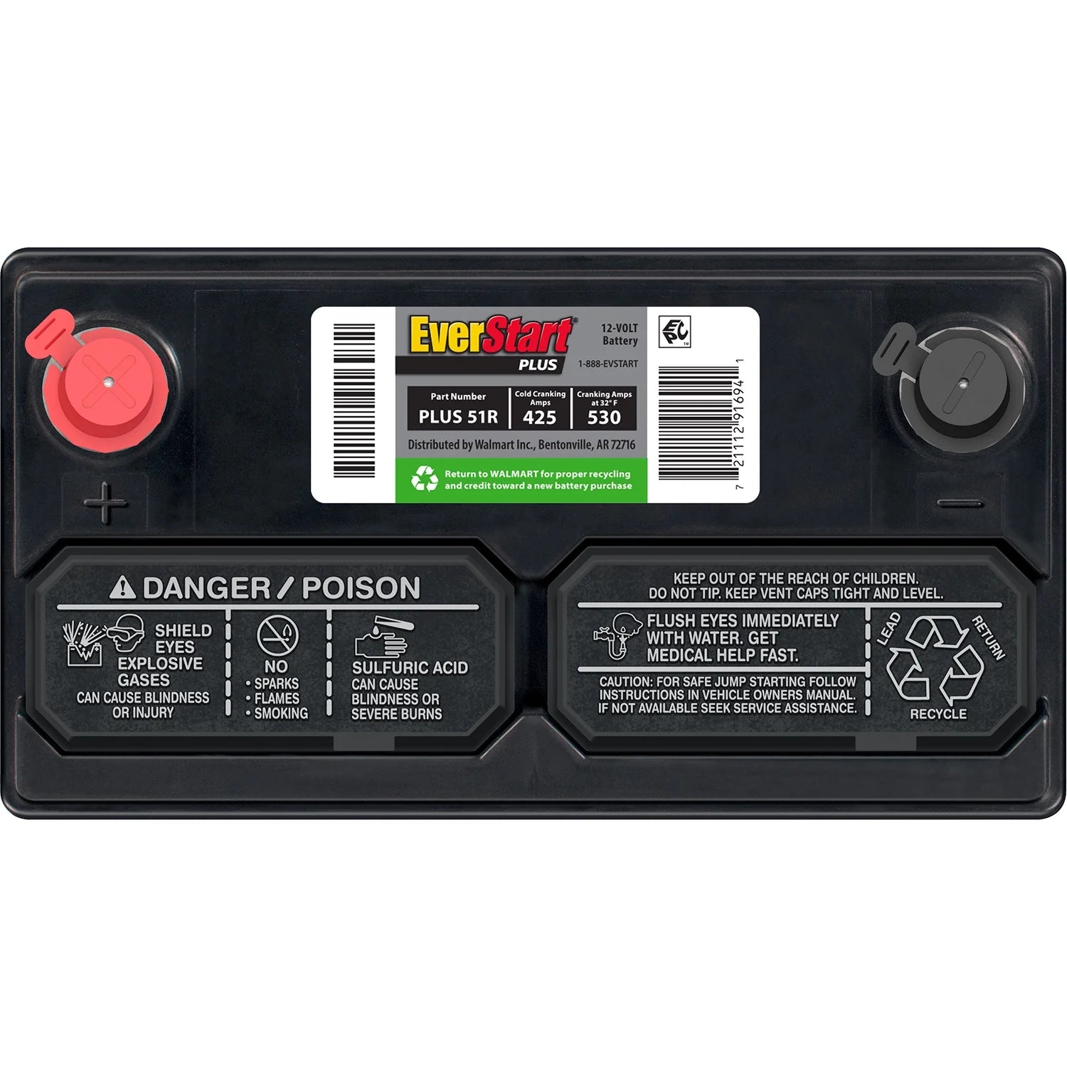 2026 New EverStart Plus Lead Acid Automotive Battery, Group Size 51R 12 Volt, 425 CCA - Image 5