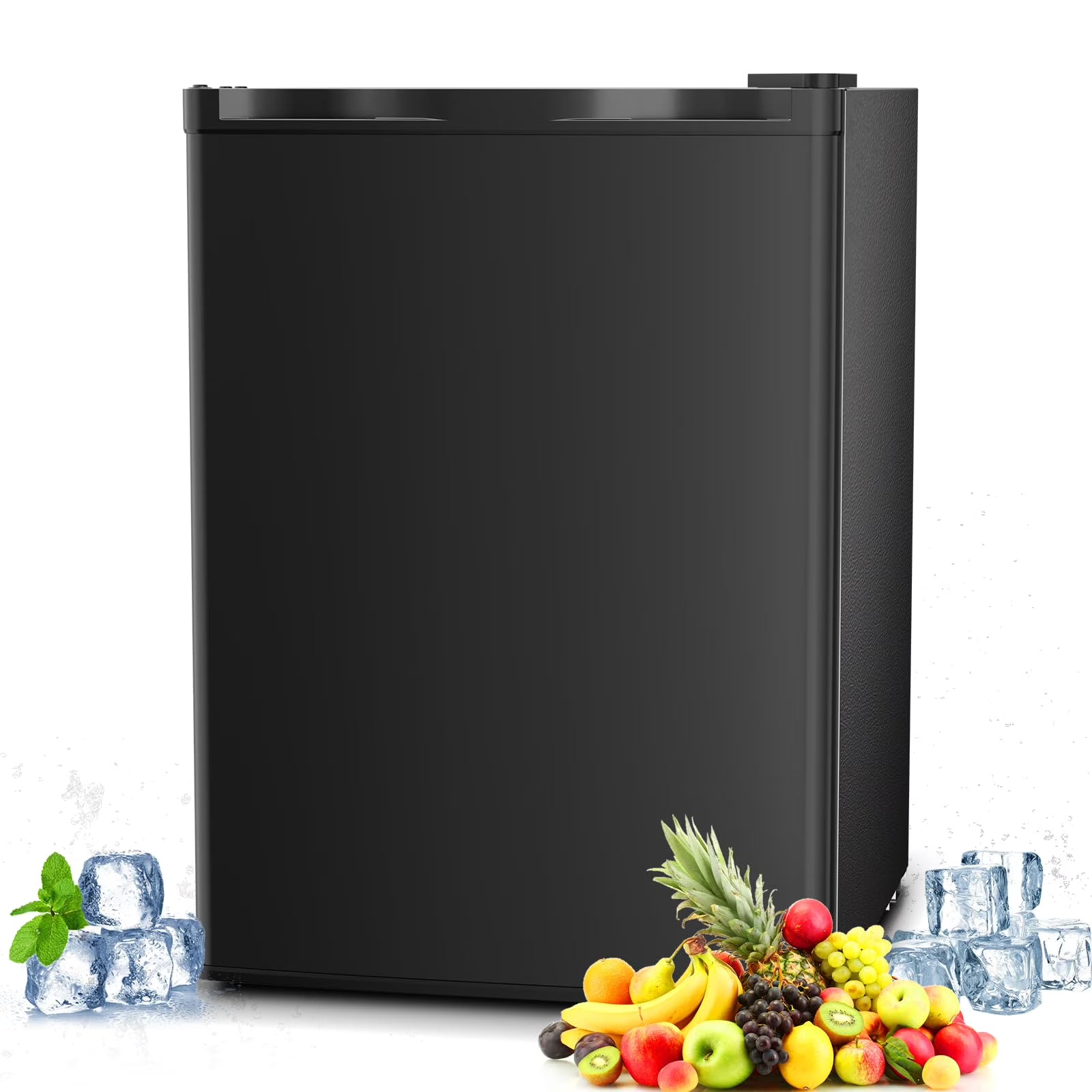 2026 New FREE VILLAGE 2.56 Cu.Ft. Mini Fridge with Freezer, Small Refrigerators with Adjustable Thermostat, Low Noise, Energy Saving, Compact Refrigerators for College Dorm, Office, Bedroom, Apartment, Black
