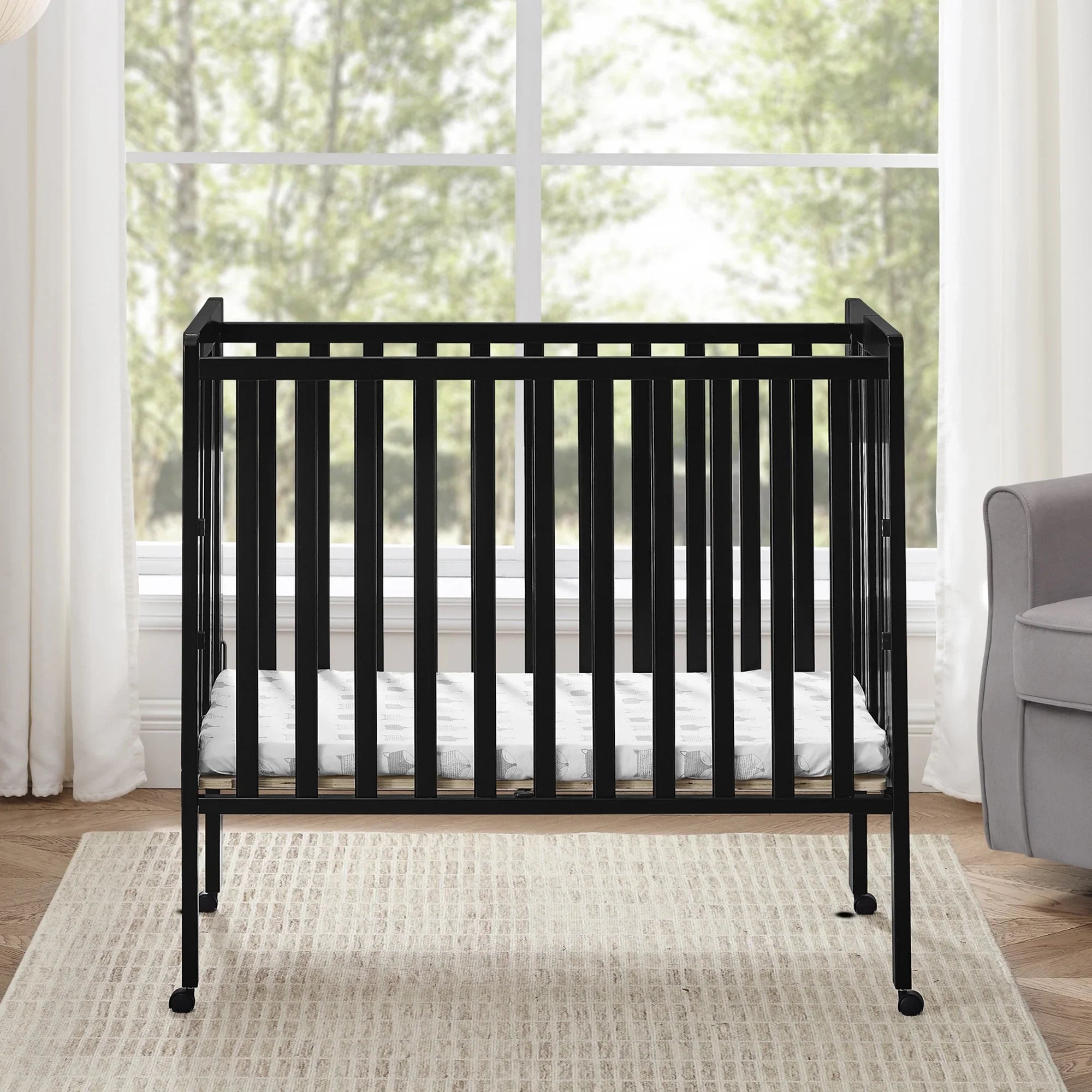 2026 New Delta Children Lee Portable Folding Mini Crib with 1.5-Inch Mattress - Greenguard Gold Certified, Bianca White - Image 42
