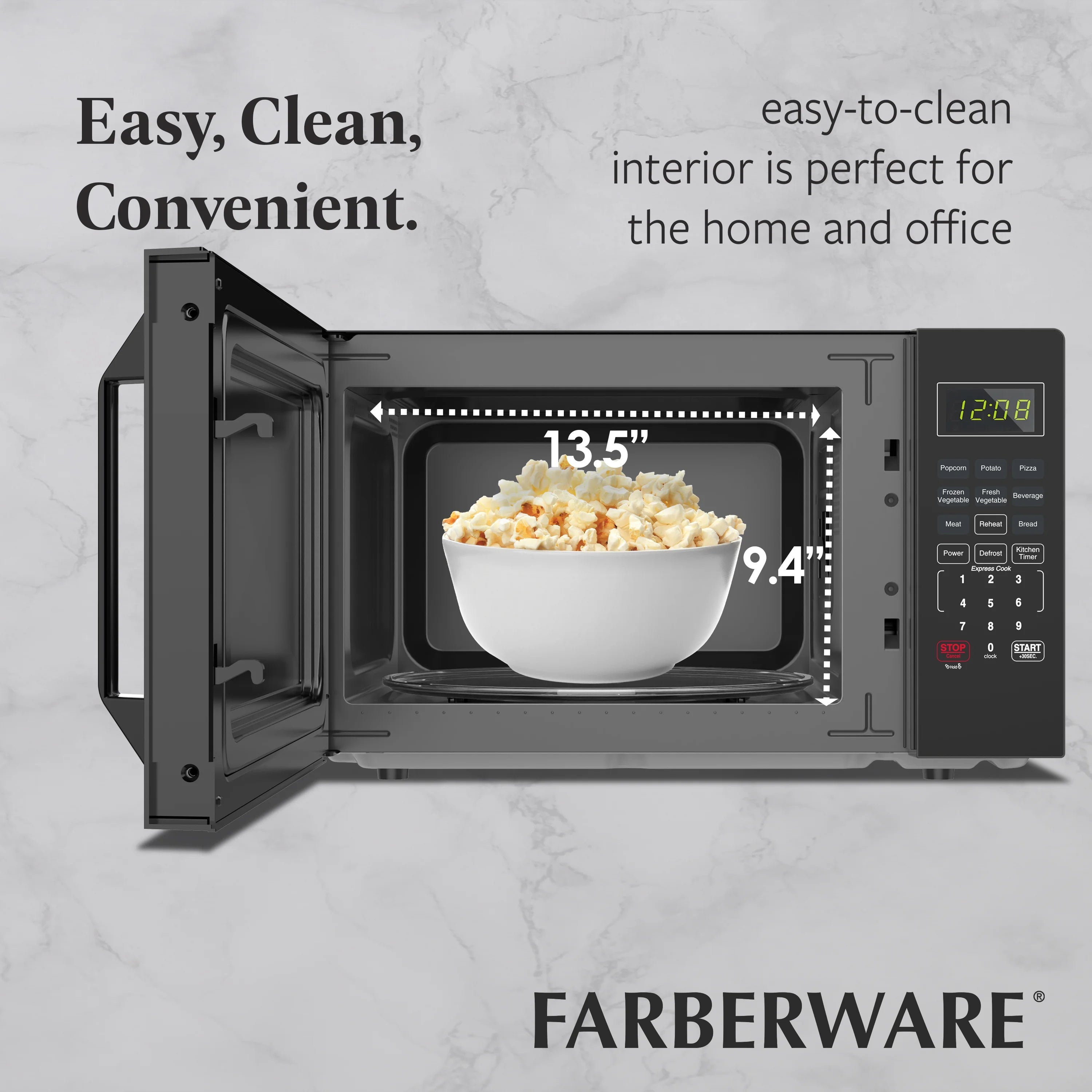 2026 New Farberware 1.1 Cu. Ft. 1000-Watt Compact Microwave Oven, Black - Image 8