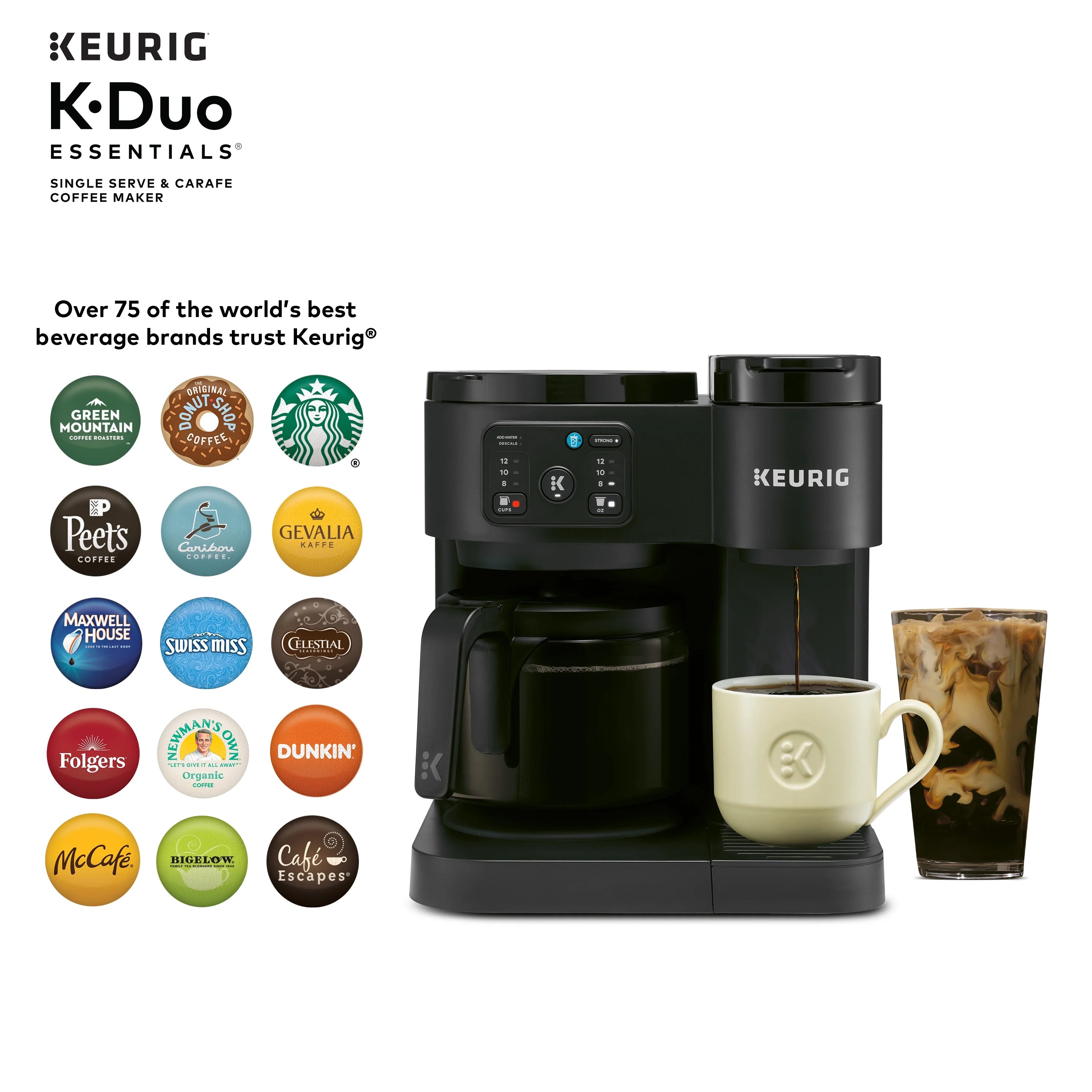 2026 New Keurig K-Duo Essentials, Hot & Iced Single-Serve K-Cup Pod Coffee Maker & Carafe, Moonlight Grey - Image 17