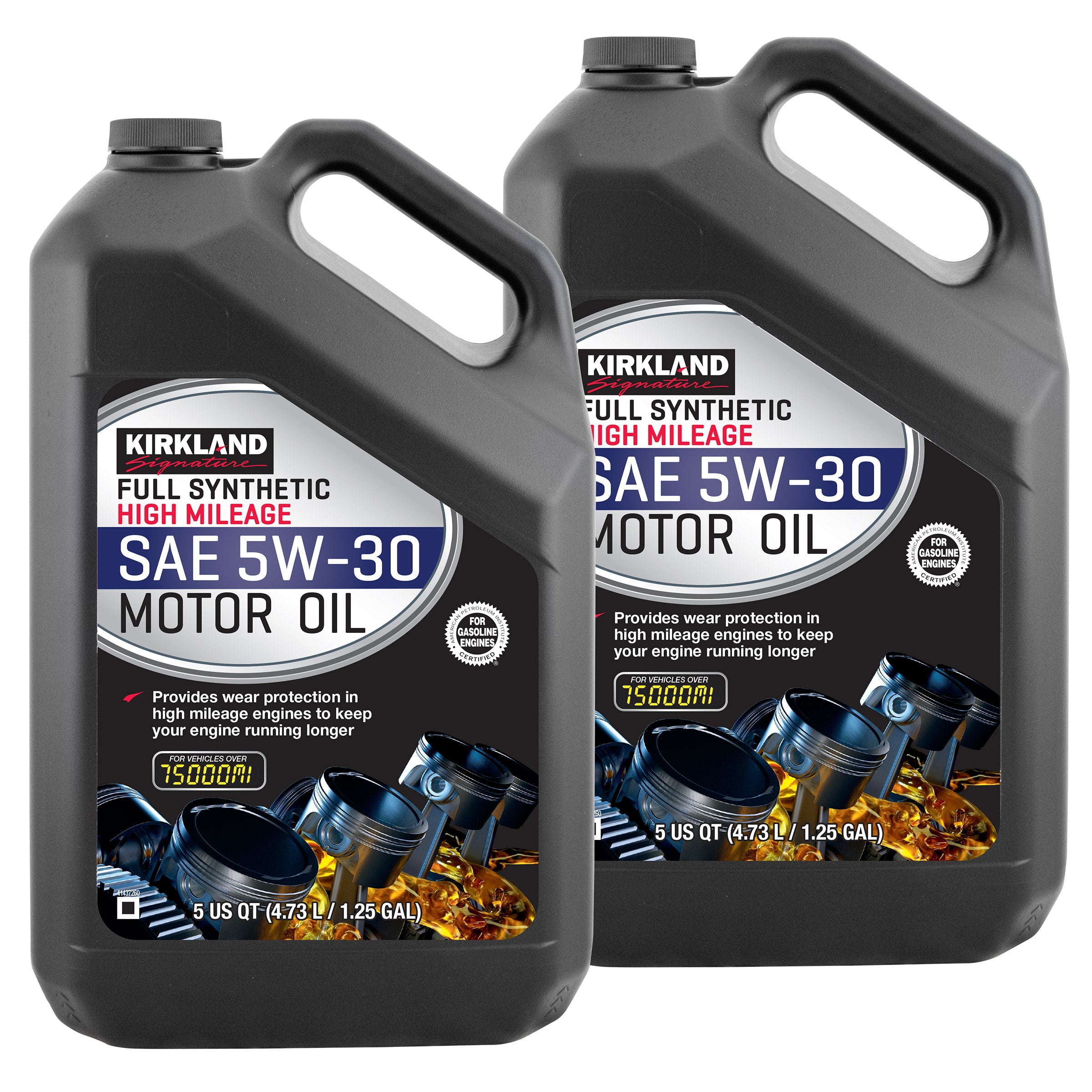 2026 New Kirkland Signature 5W-30 Full Synthetic and 5W-30 High Mileage Full Synthetic Motor Oil 5-Quart, 4-pack - Image 3