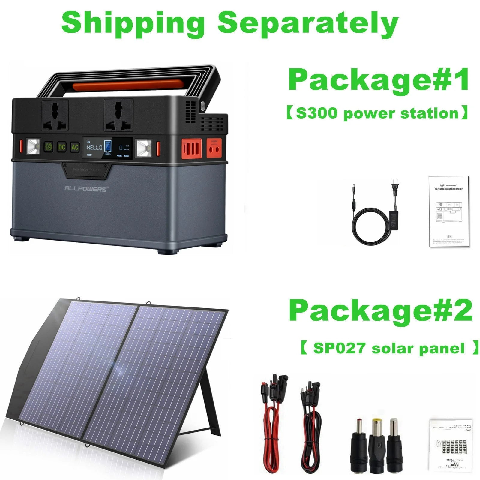 2026 New ALLPOWERS 288Wh 300W Portable Power Station with 100W Foldable Solar Panel, S300 Solar Generator Kit, Backup Battery for Camping Travel off-Grid, 【Shipping Separately】 - Image 5