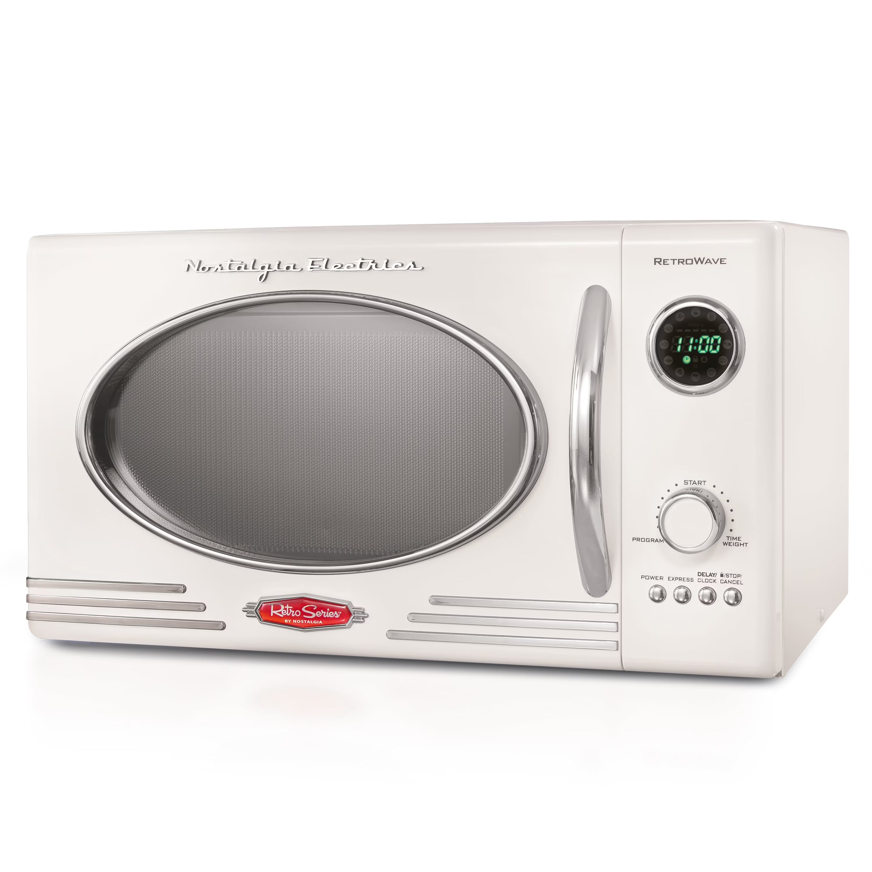 2026 New Nostalgia Retro Microwave for Countertop 0.9 cu ft Vintage Microwave, Ivory