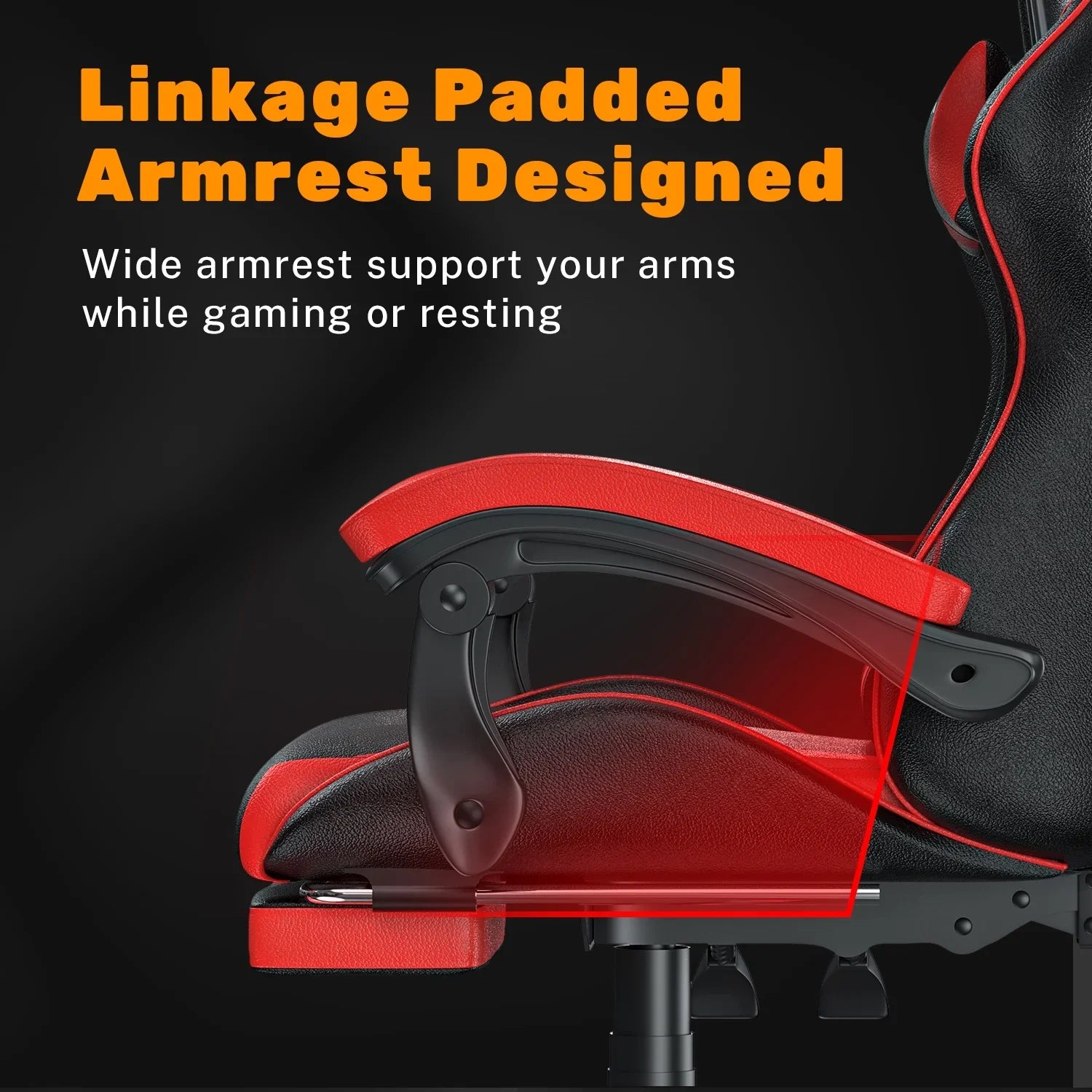 2026 New Bigzzia Gaming Chair Office Chair, Ergonomic Game Chair with Height Adjustable Headrest and Lumbar Support for Adults Teens, Black & White - Image 66