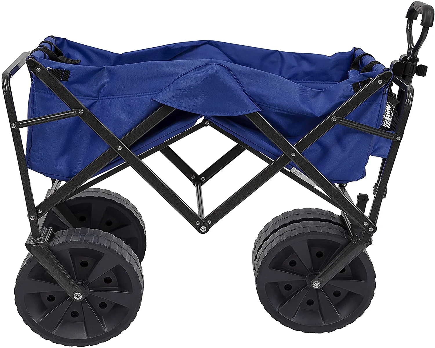 2026 New Mac Sports Heavy Duty Collapsible Folding All Terrain Utility Beach Wagon Cart, Blue/Black - Image 3