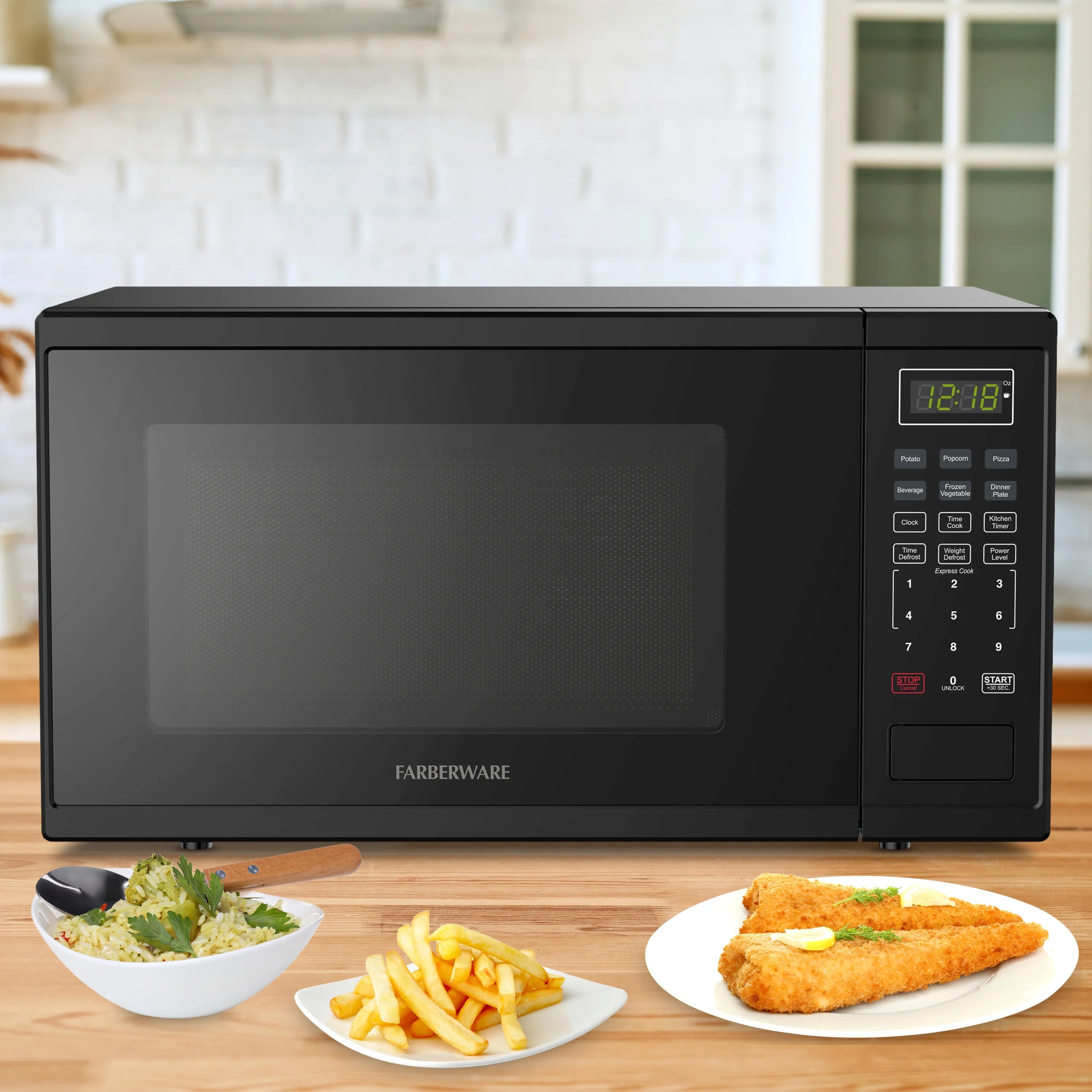 2026 New Farberware Countertop Microwave Ov 1100 Watts, 2.2 cu ft - Smart Sensor With LED Lighting and Child Lock - Perfect for Apartments and Dorms - Easy Clean Black Interior, Stainless Steel - Image 66