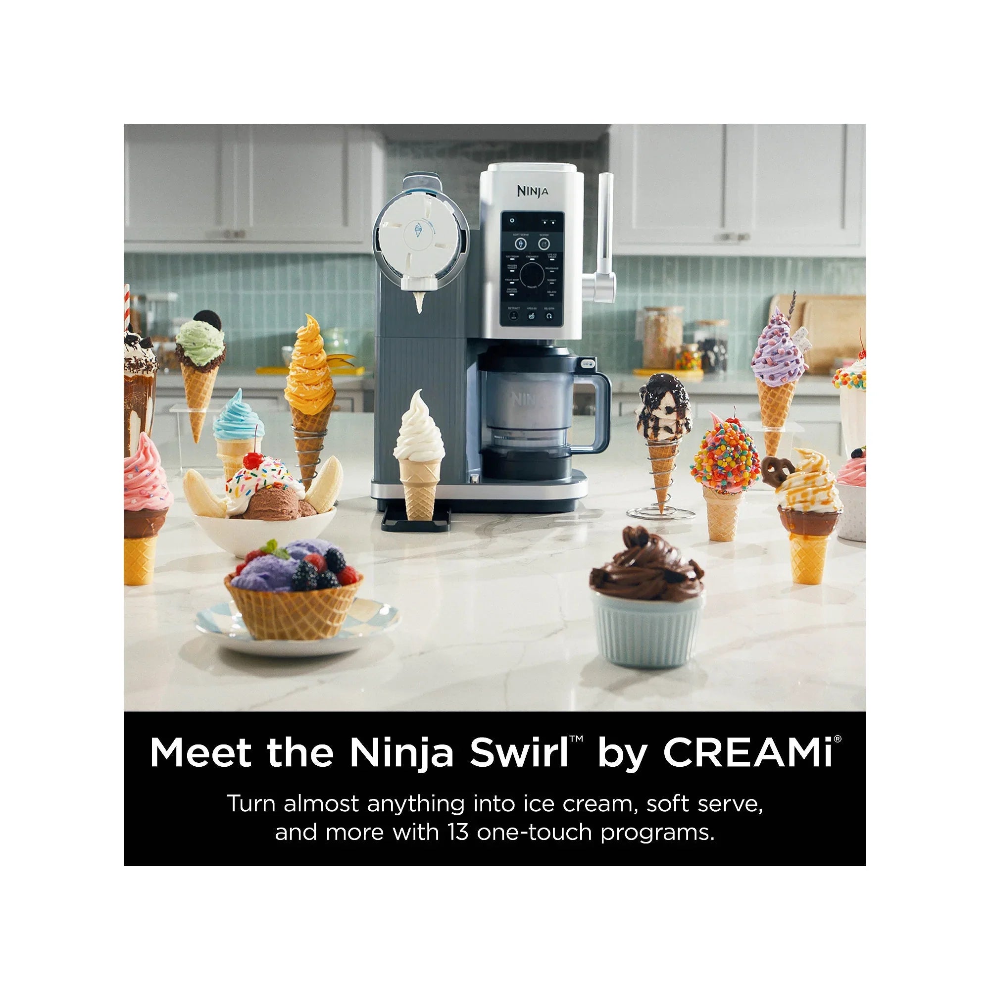 2026 New Open Box Ninja Swirl-Creami Soft-Serve Maker - SILVER ONE SIZE - Image 3