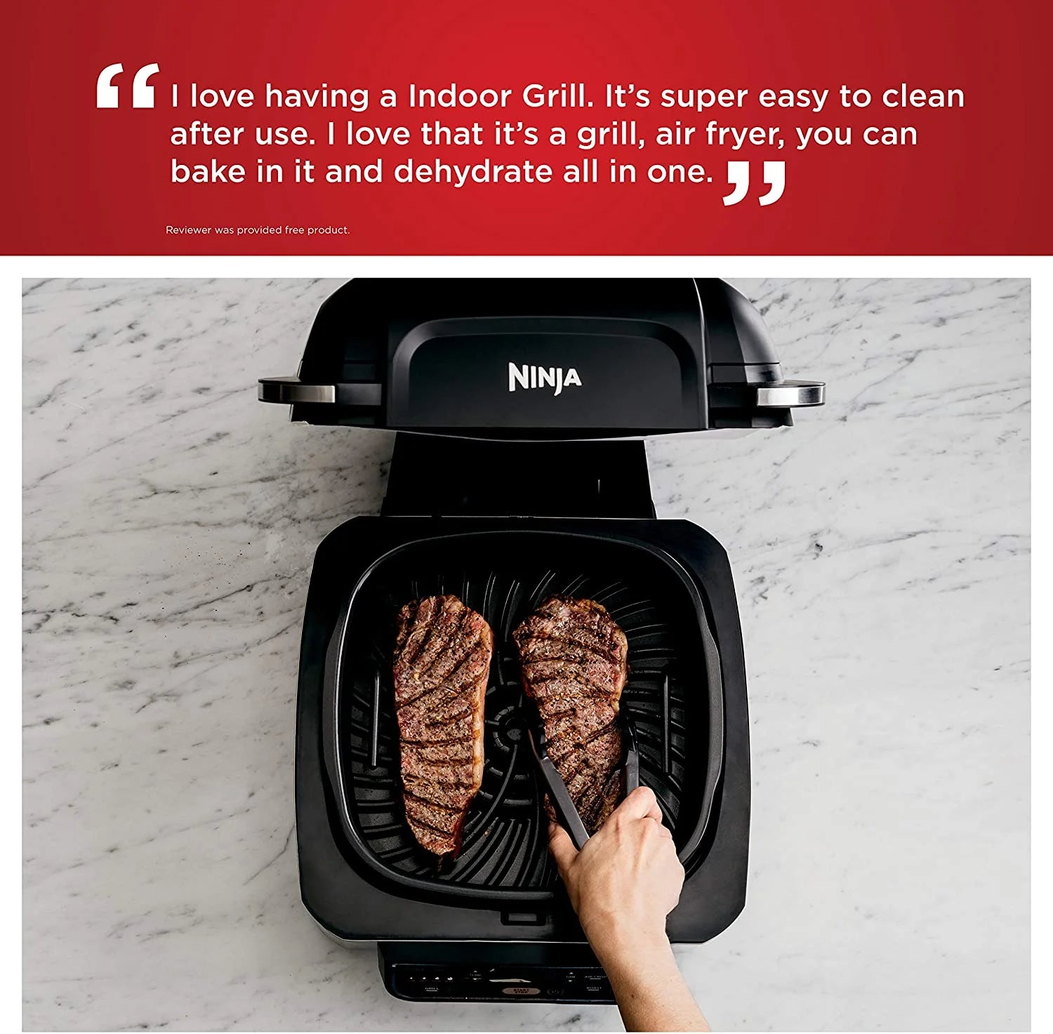 2026 New Ninja AG301 Foodi 5-in-1 Indoor Grill with 4-Quart Air Fryer - Image 6