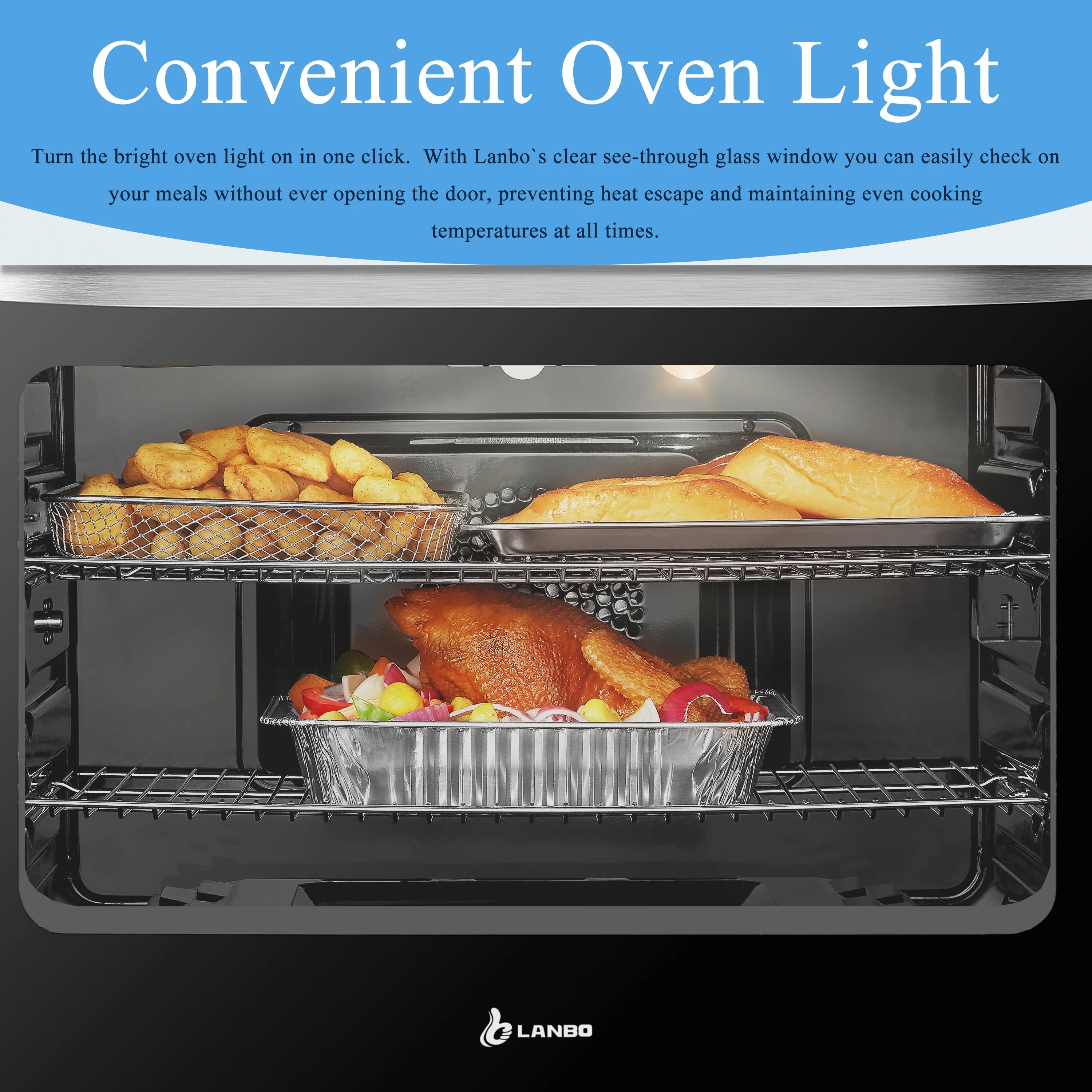 2026 New Lanbo 30 inch 5.9 CU.ft. Freestanding Electric Convection Range with Air Fry and Rotisserie, Electric cord or plug is not included - Image 17