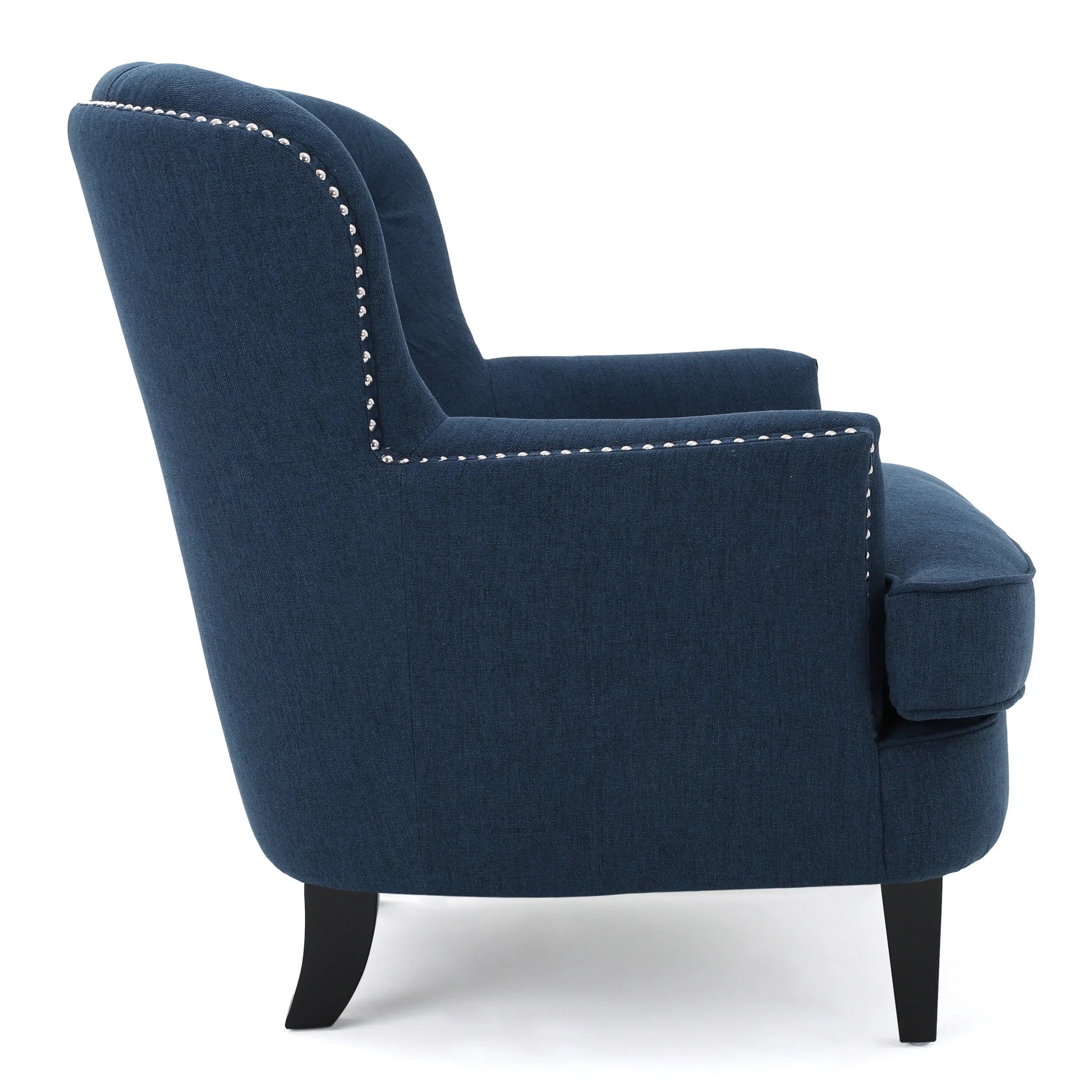 2026 New Noble House Tanner Tufted Fabric Club Accent Chair, Dark Blue - Image 10