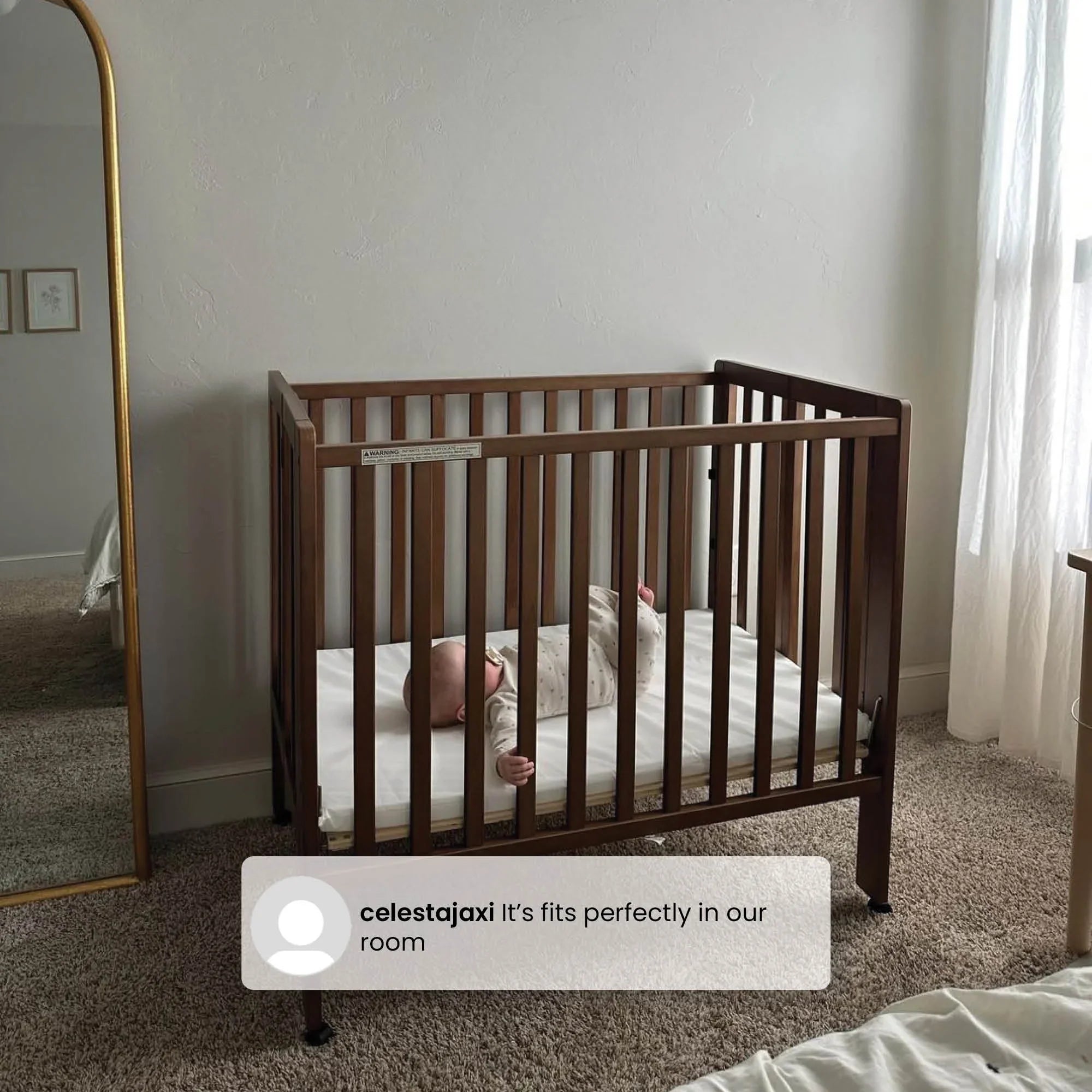 2026 New Delta Children Lee Portable Folding Mini Crib with 1.5-Inch Mattress - Greenguard Gold Certified, Bianca White - Image 13