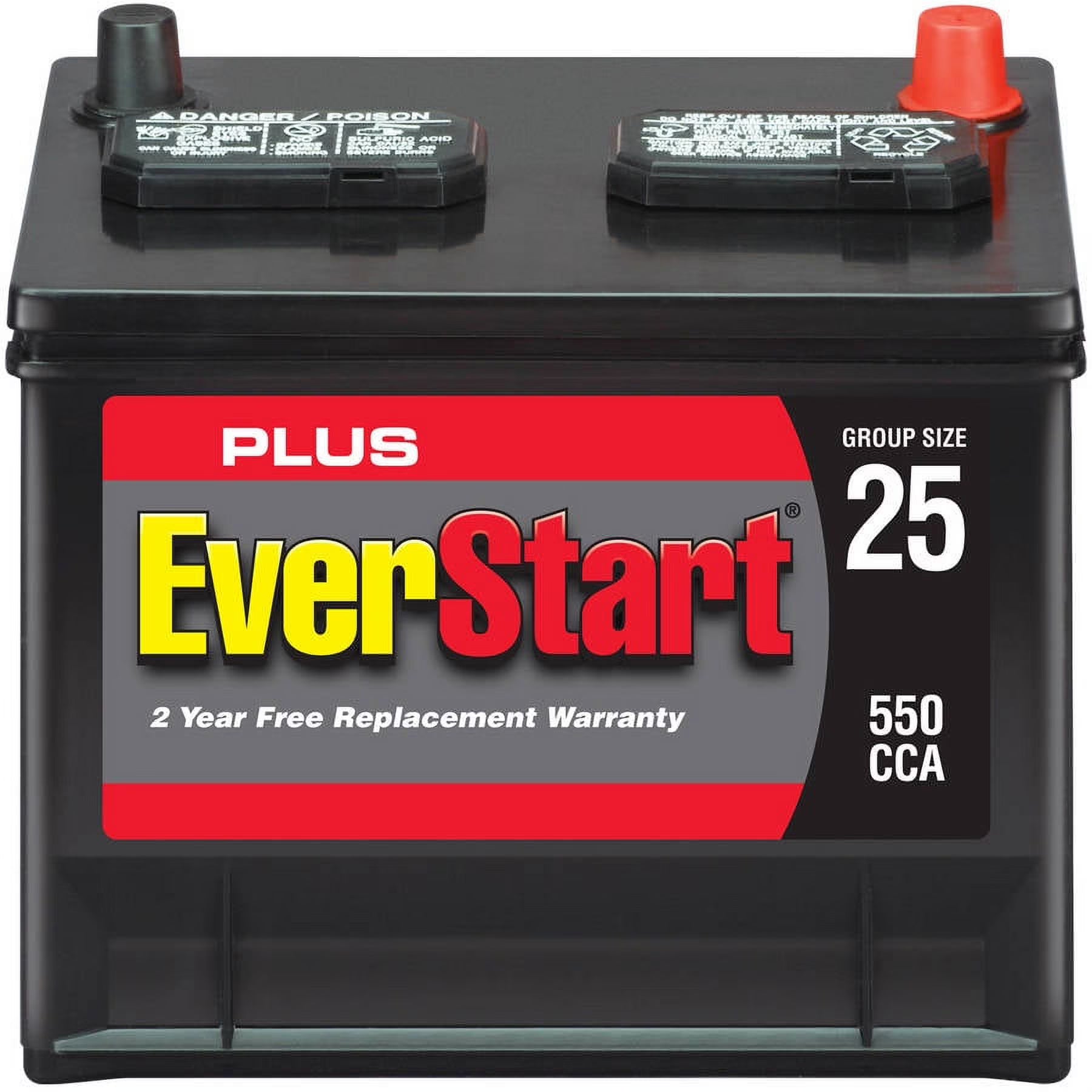 2026 New EverStart Plus Lead Acid Automotive Battery, Group Size 25-3 (12 Volt/550 CCA)
