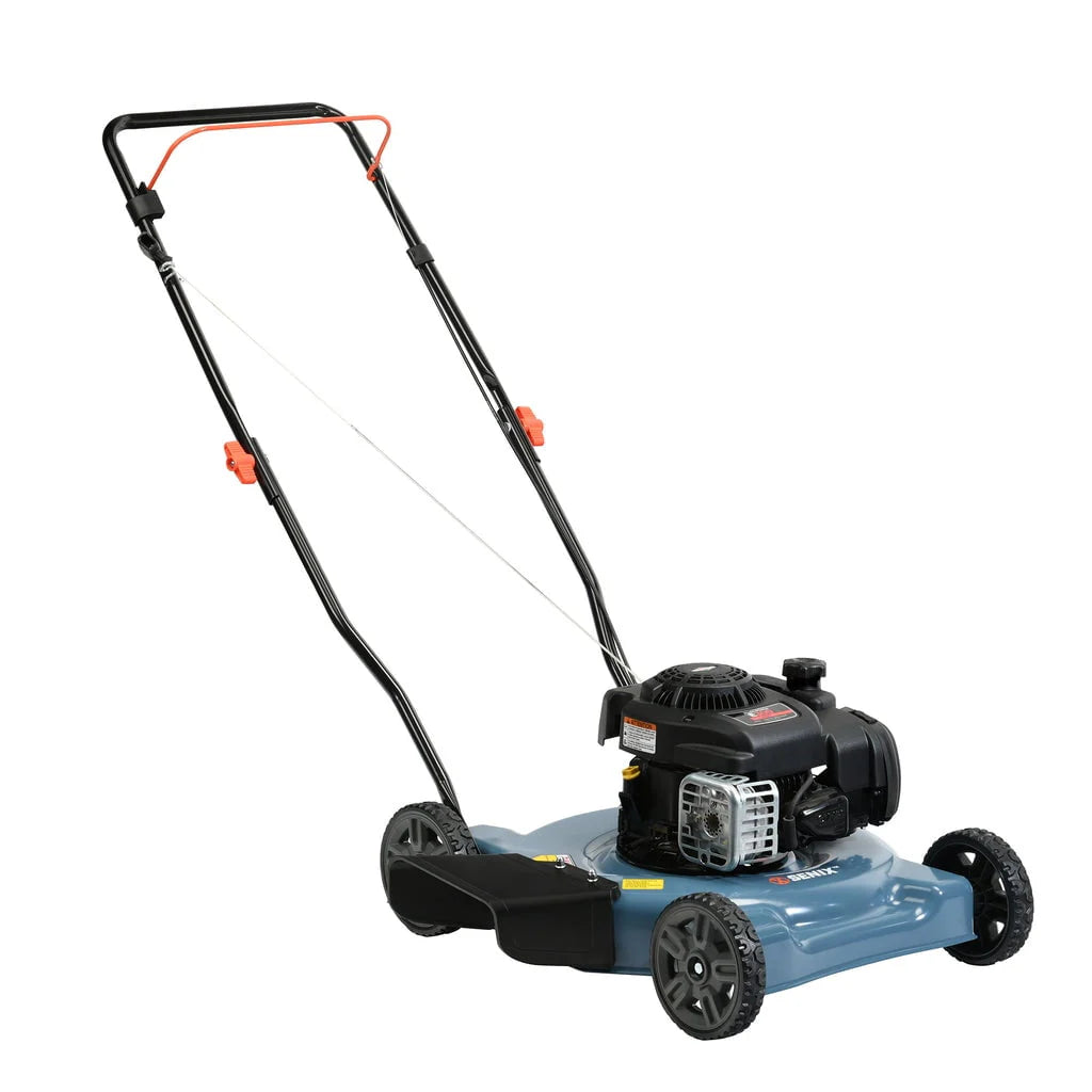 2026 New SENIX Gas Lawn Mower, 20-Inch, 125 cc 4-Cycle Briggs & Stratton Engine, Push Lawnmower with Side Discharge, 3-Position Height Adjustment, LSPG-L2, Blue