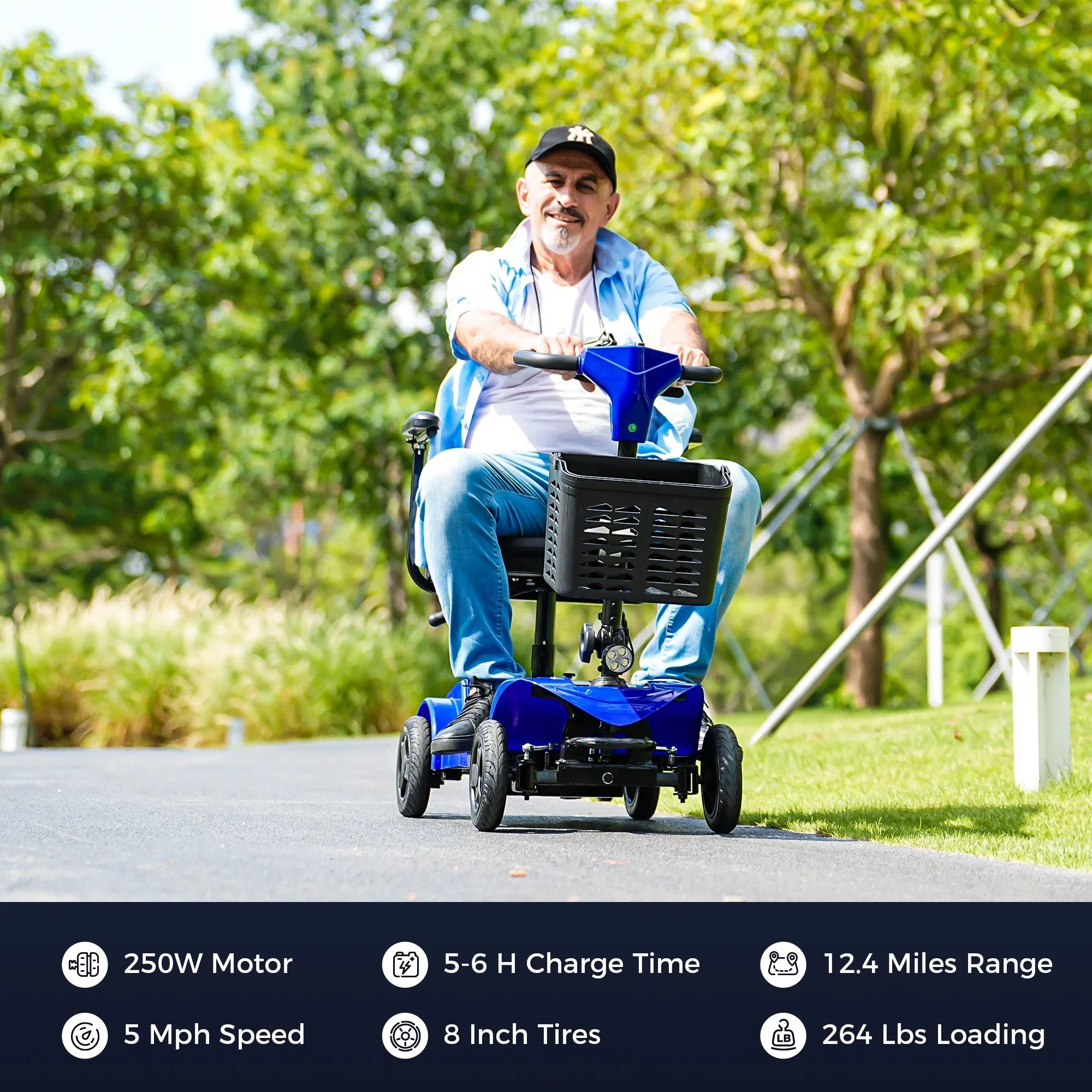 2026 New iScooter 4 Wheel Mobility Scooter for Seniors, Wider Seats & Foldale Electric Wheelchair Device for Travel, Upgraded for Superior Performance, Red - Image 16