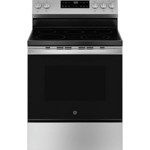 2026 New GE 30" 5.0 Cu. Ft. 240 V Freestanding Electric Range with Crisp Mode, Stainless Steel