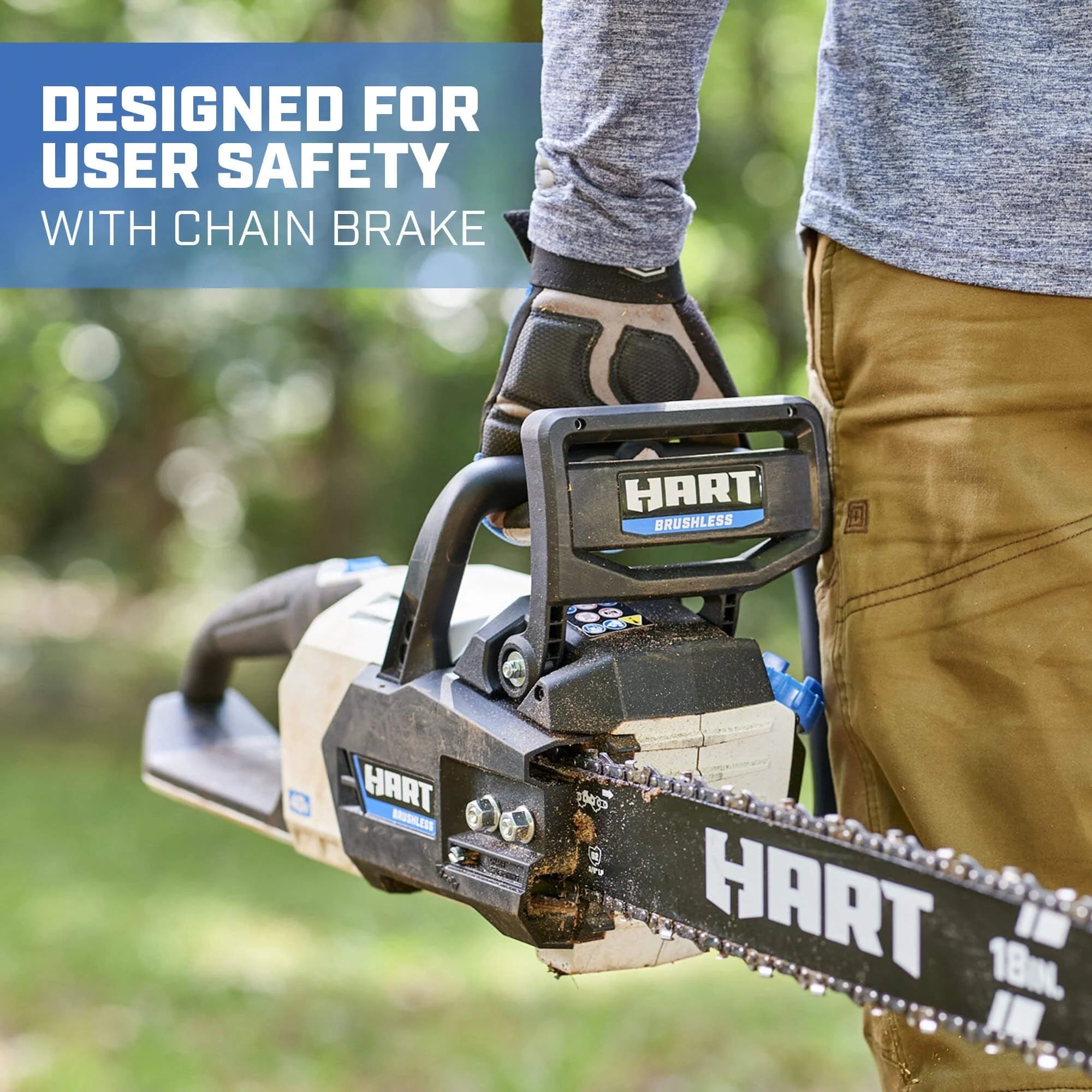 2026 New HART Cordless 40-Volt SUPERCHARGE Brushless 18-inch Chainsaw, (1) 6.0Ah Lithium-Ion Battery - Image 9