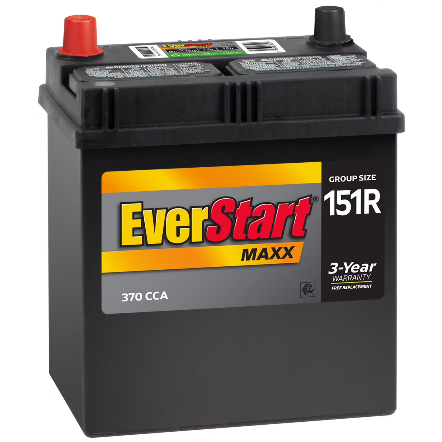 2026 New EverStart Maxx Lead Acid Automotive Battery, Group Size 151R 12 Volt, 370 CCA