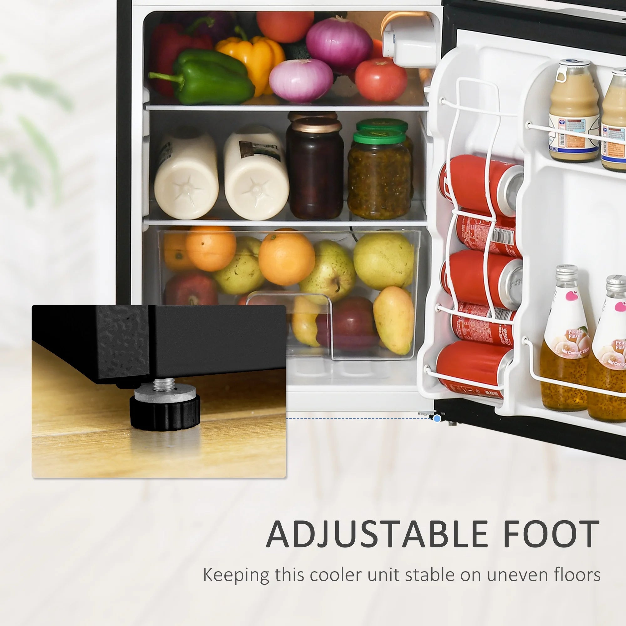 2026 New 3.2 Cu.Ft Mini Fridge with Freezer, Double Door Compact Refrigerator with Adjustable Thermostat, Shelf and Reversible Door for Bedroom, Dorm, Home Office, Energy Efficient, Black - Image 9