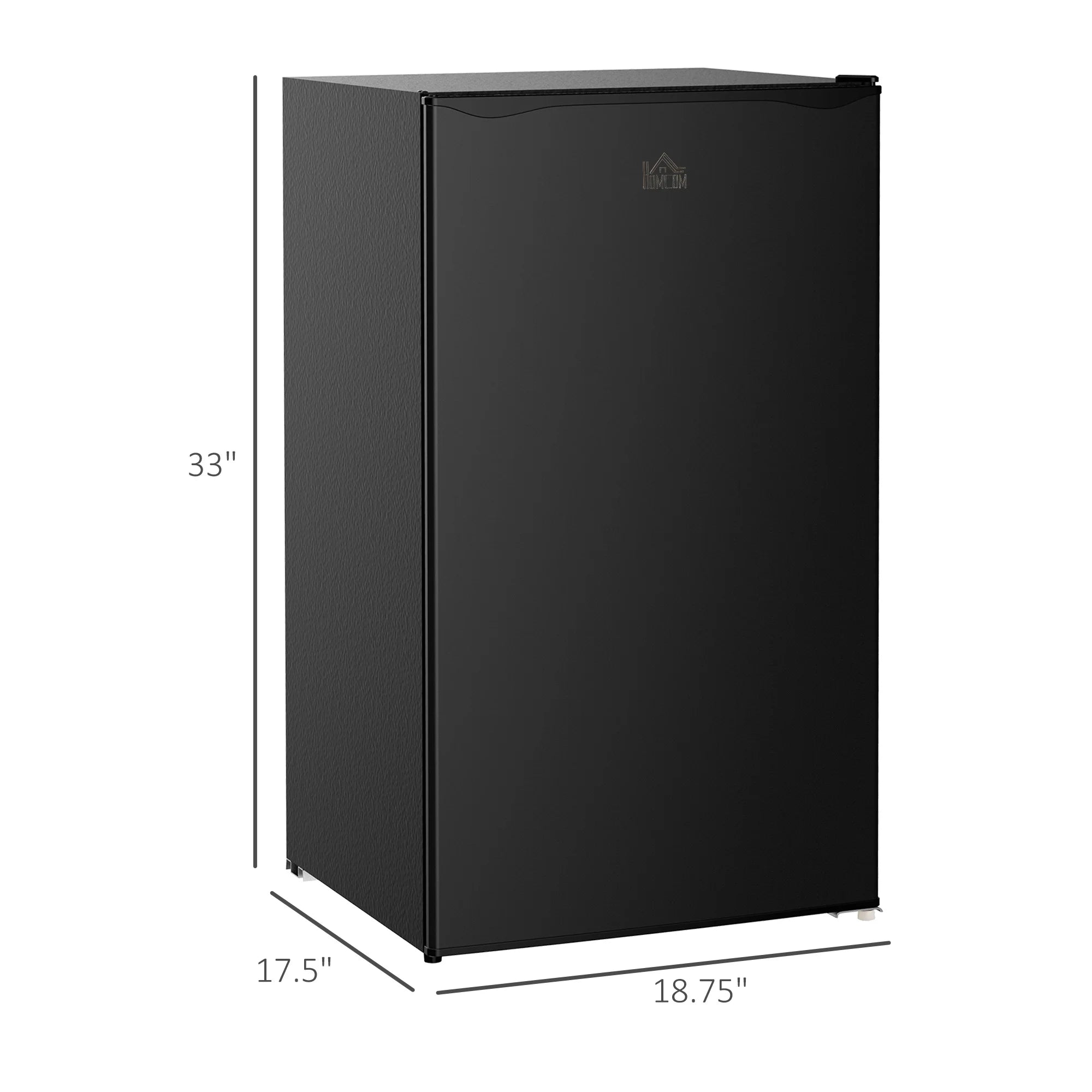 2026 New Homiyad 3.2 Cu.Ft Mini Fridge with Freezer, Single Door Compact Refrigerator with Adjustable Thermostat, Shelf and Reversible Door for Bedroom, Dorm, Home Office, Energy Efficient, Black - Image 3