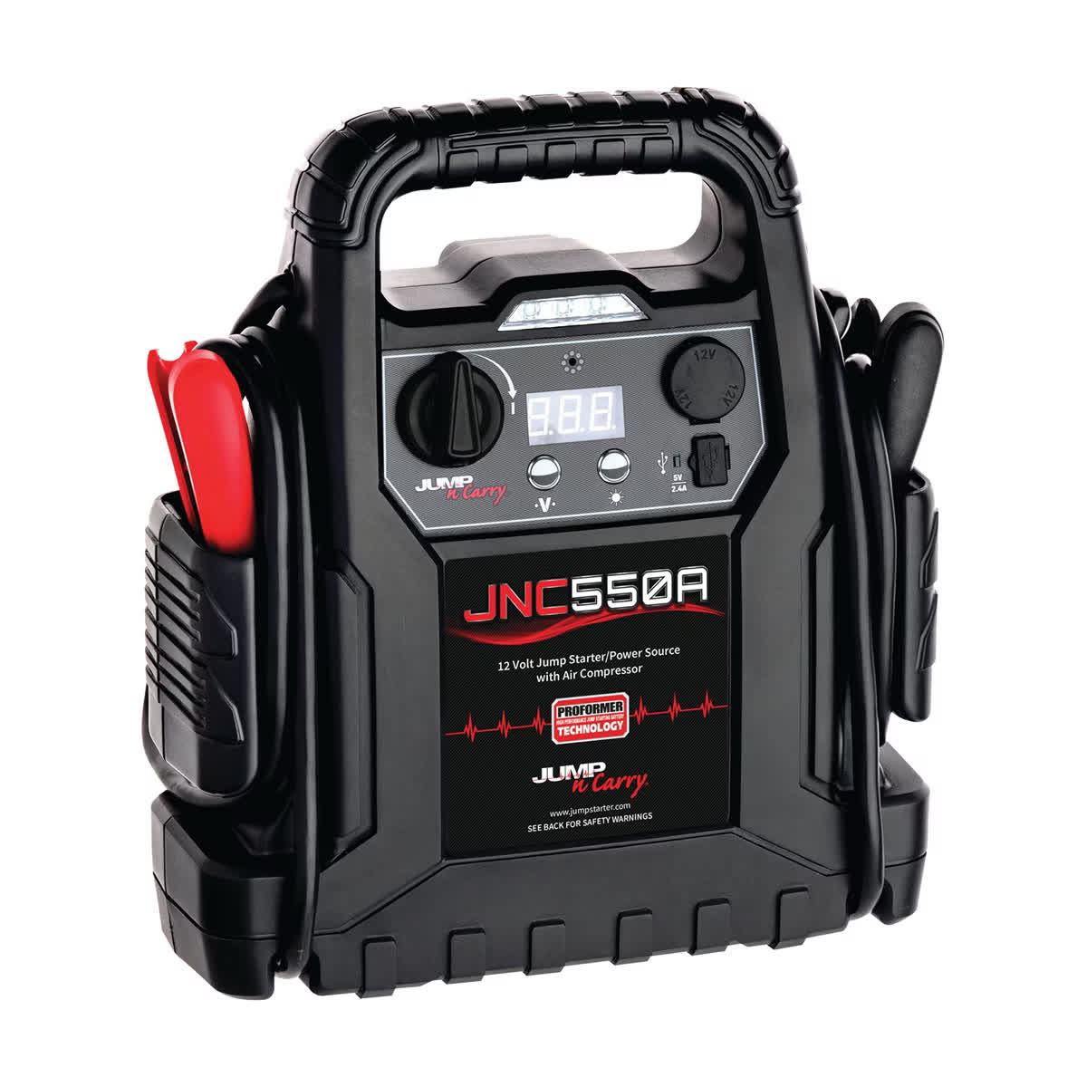 2026 New Clore Automotive Jump-N-Carry JNC550A 1100 Peak Amp 12 Volt Jump Starter with Air Compressor